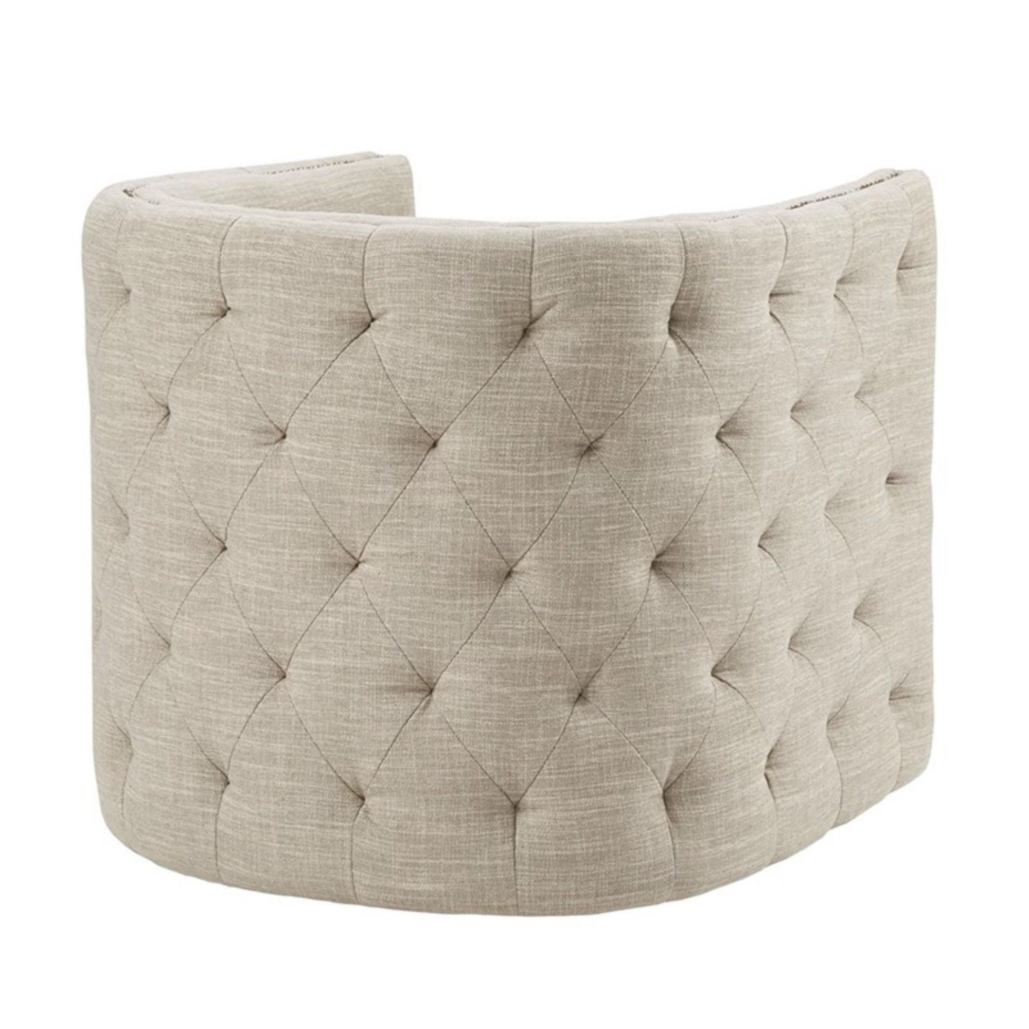 Swivel Chair With Tufted Barrel Design And Nailhead Accents