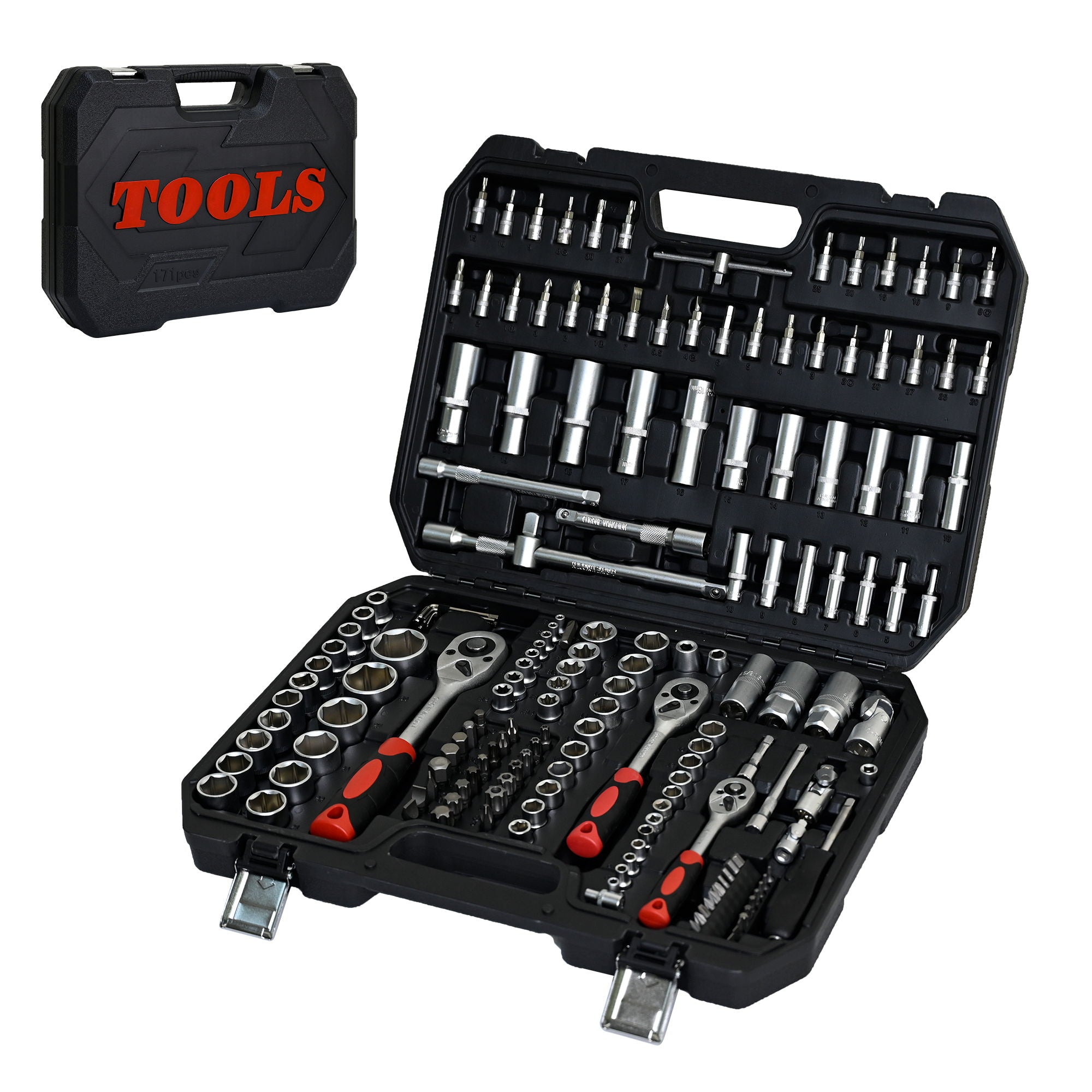 Tool Set Socket And Ratchet Wrench Toolbo 71 Pieces Toolbox Universal Home Car Repair Tool Set For Men Homeowners Diy Enthusiasts And Mechanics - Black