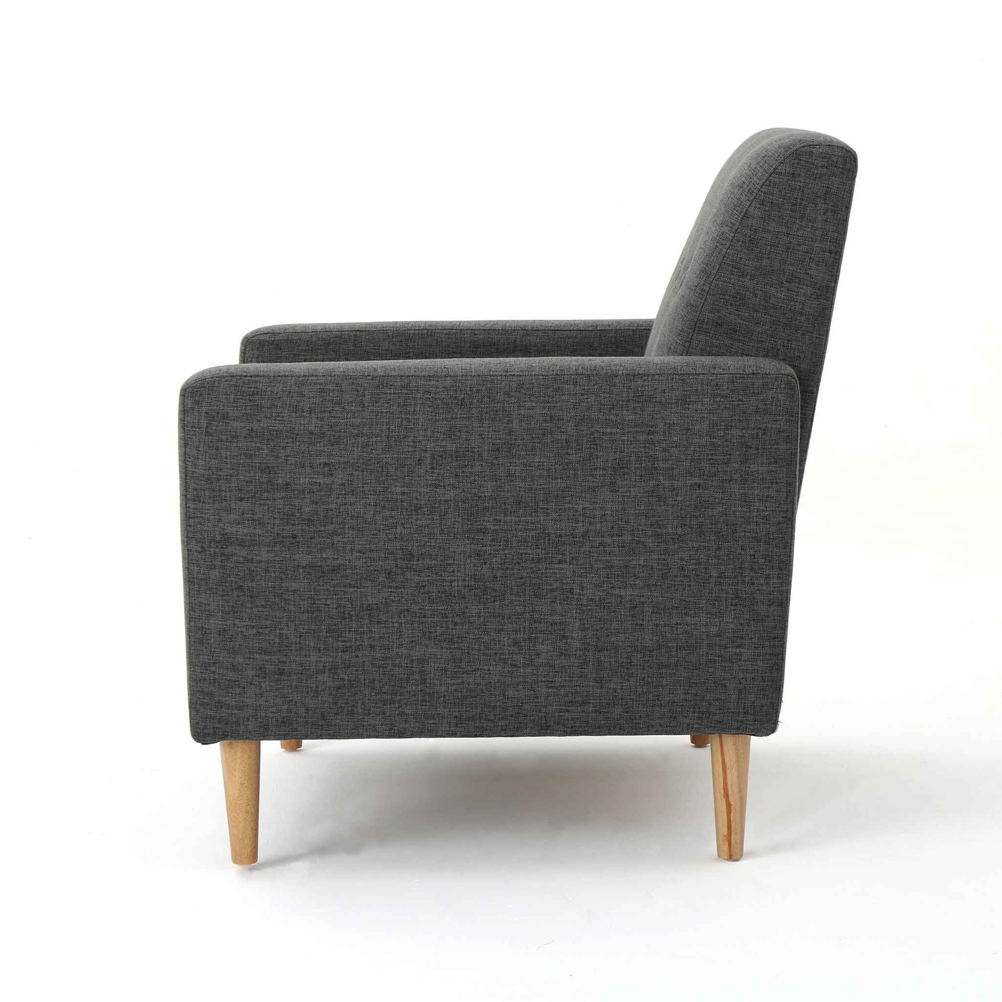 Nebulize - Upholstered Fabric Club Chair With Button Tufted And Square Off Arm And Back