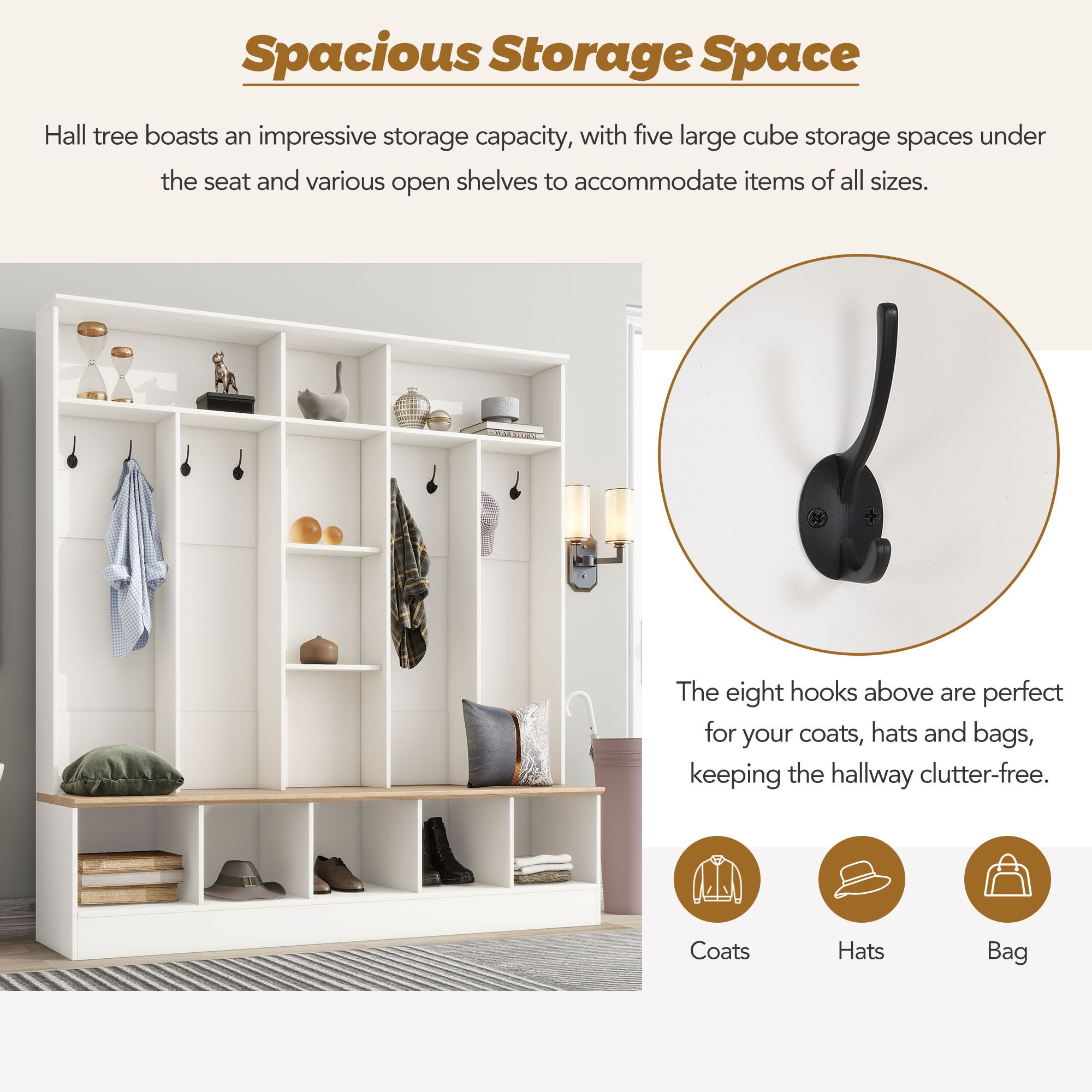 Minimalist Shoe Cabinet With Cube Storage & Shelves