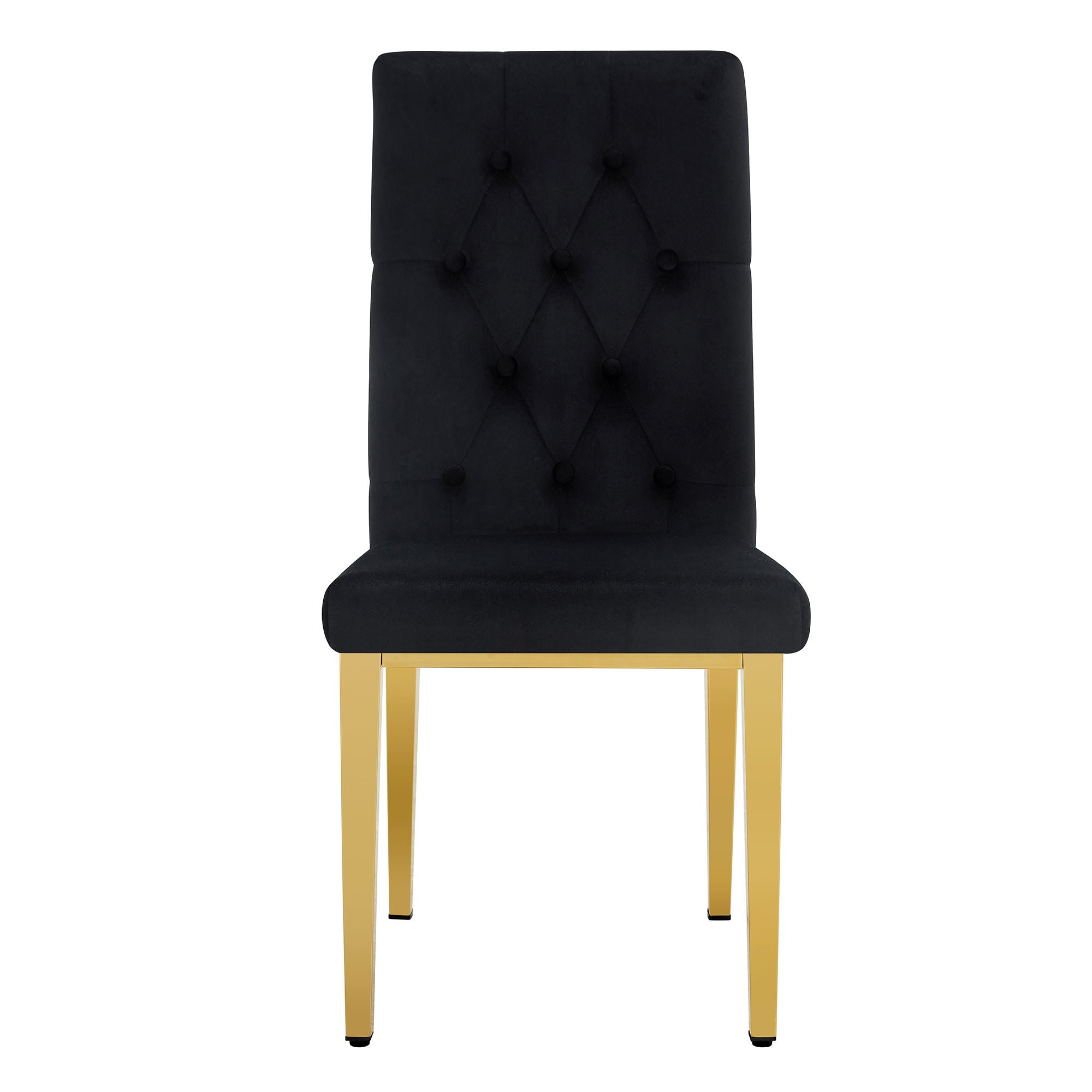 Vintage Style Armless Dining Chairs Set With Grid And Buckle Design