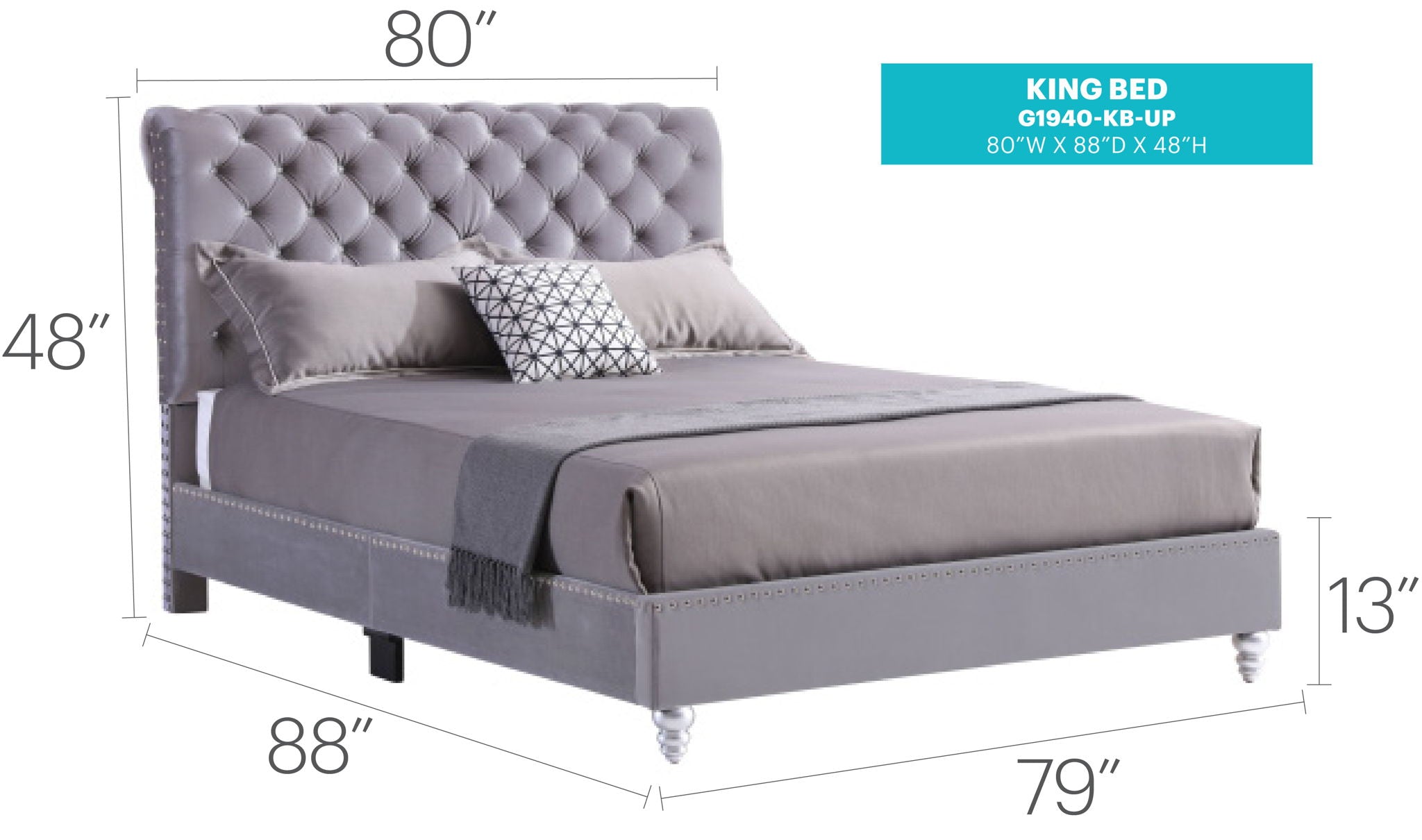 Elegant Transitional Upholstered Bed