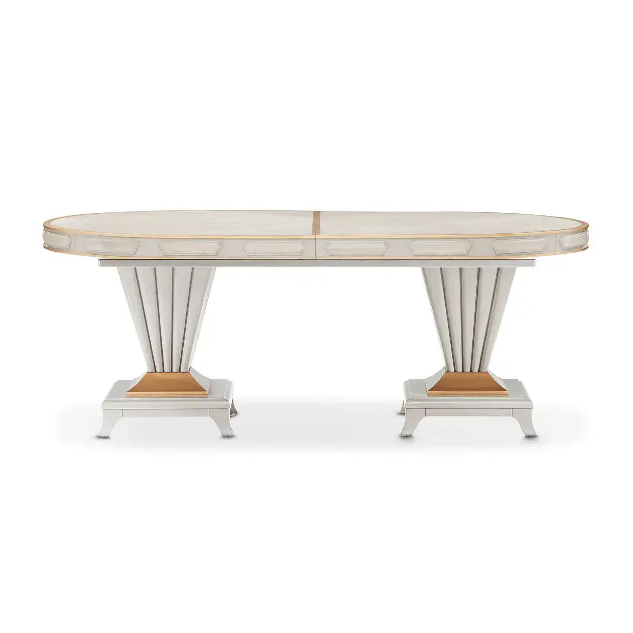 St. Charles - Double Pedestal Dining Table - Dove Gray