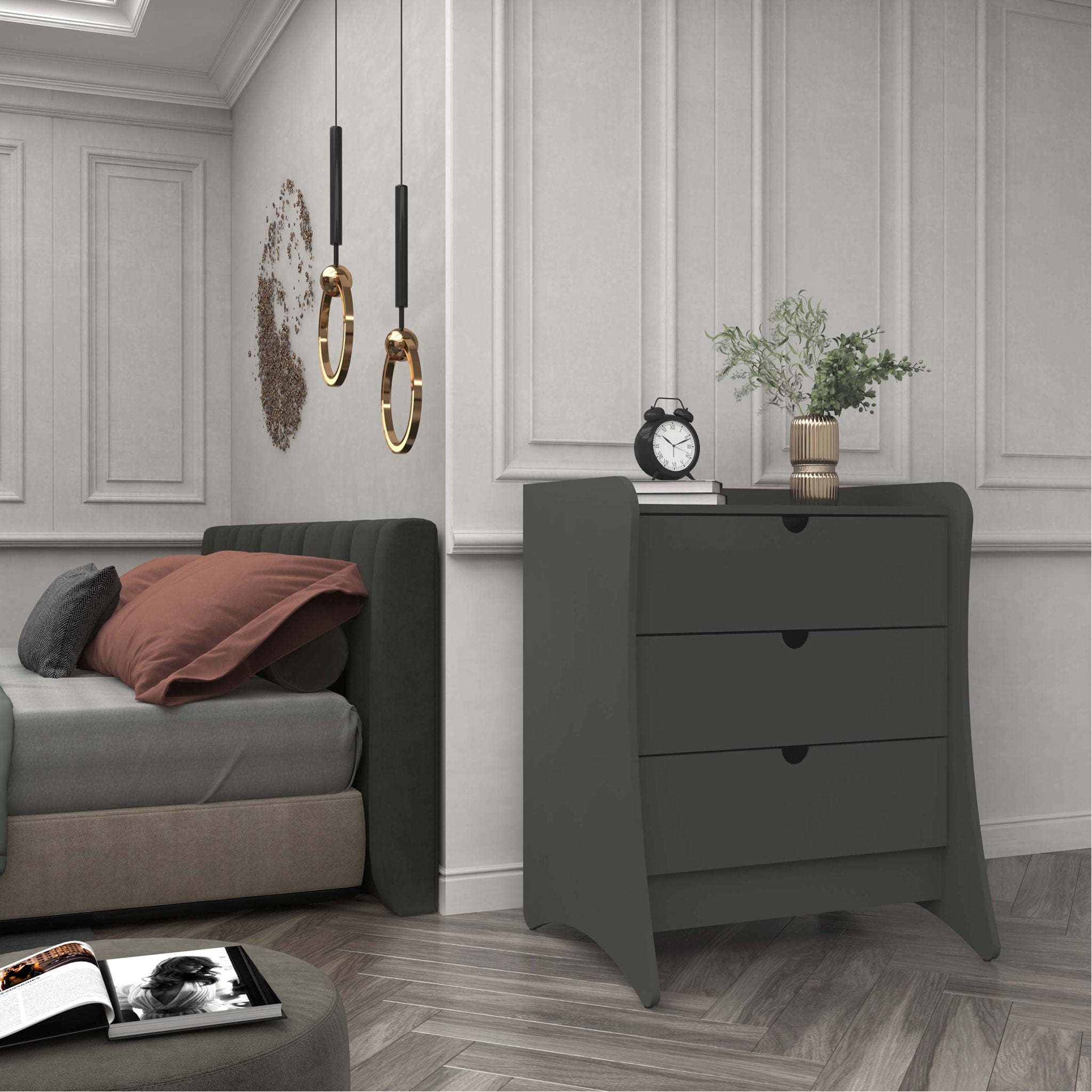 Coney - Nightstand With 3 Drawers