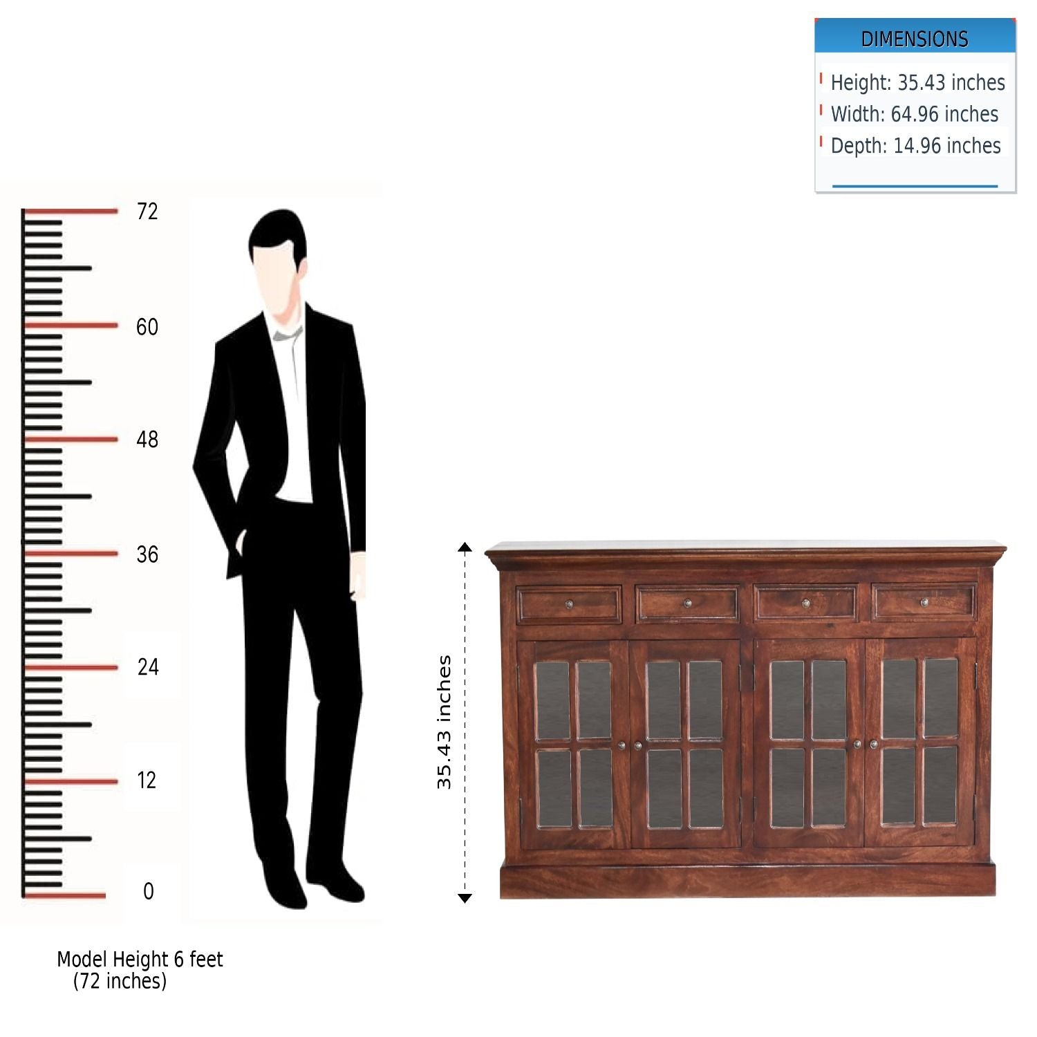 Large Glazed Sideboard - Best Buy Furniture
