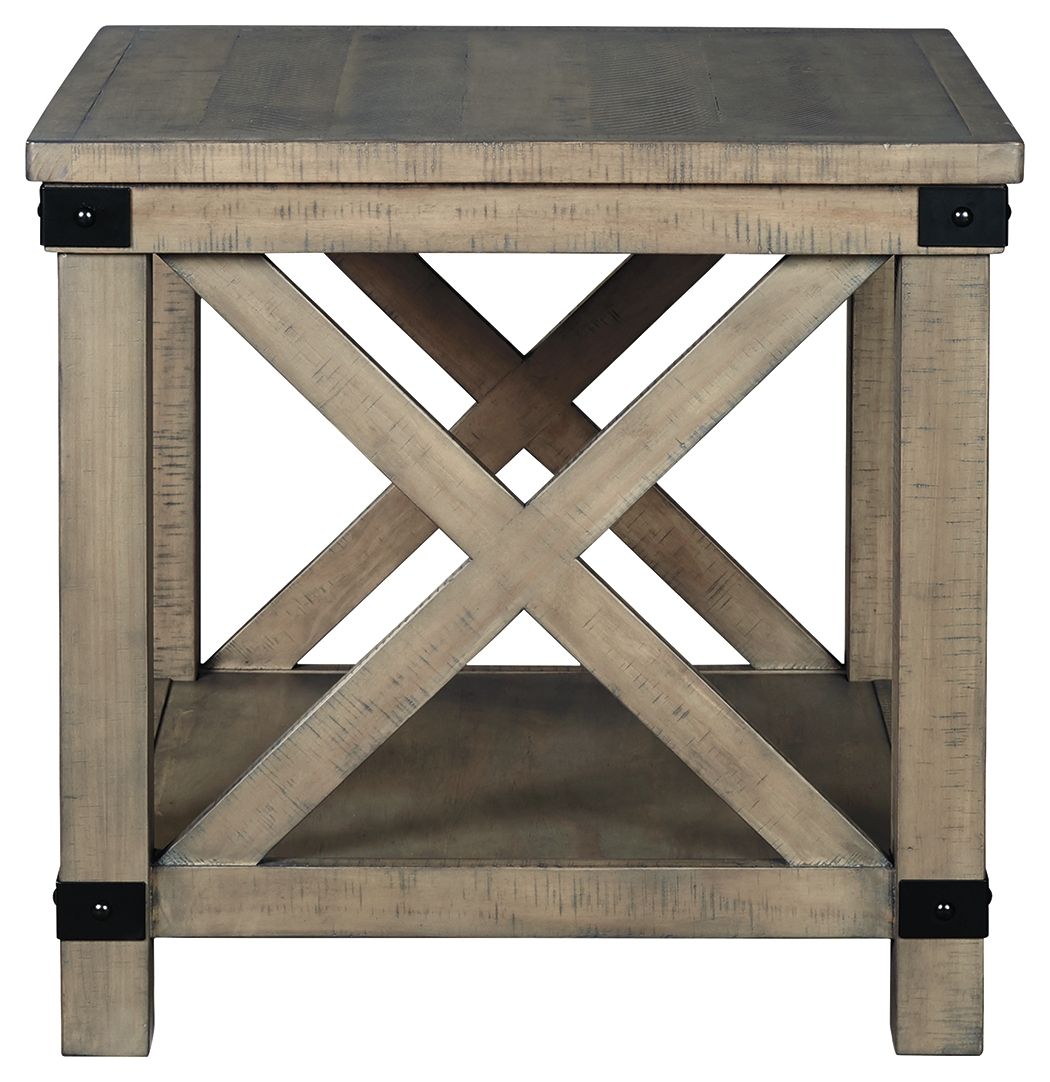 Aldwin - Rectangular End Table - Crossbuck Styling - Gray - Best Buy Furniture