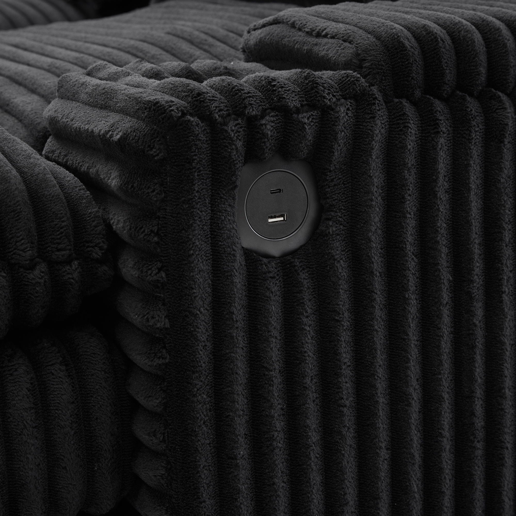 Convertible Loveseat Sofa With Storage, USB Ports, Cup Holders