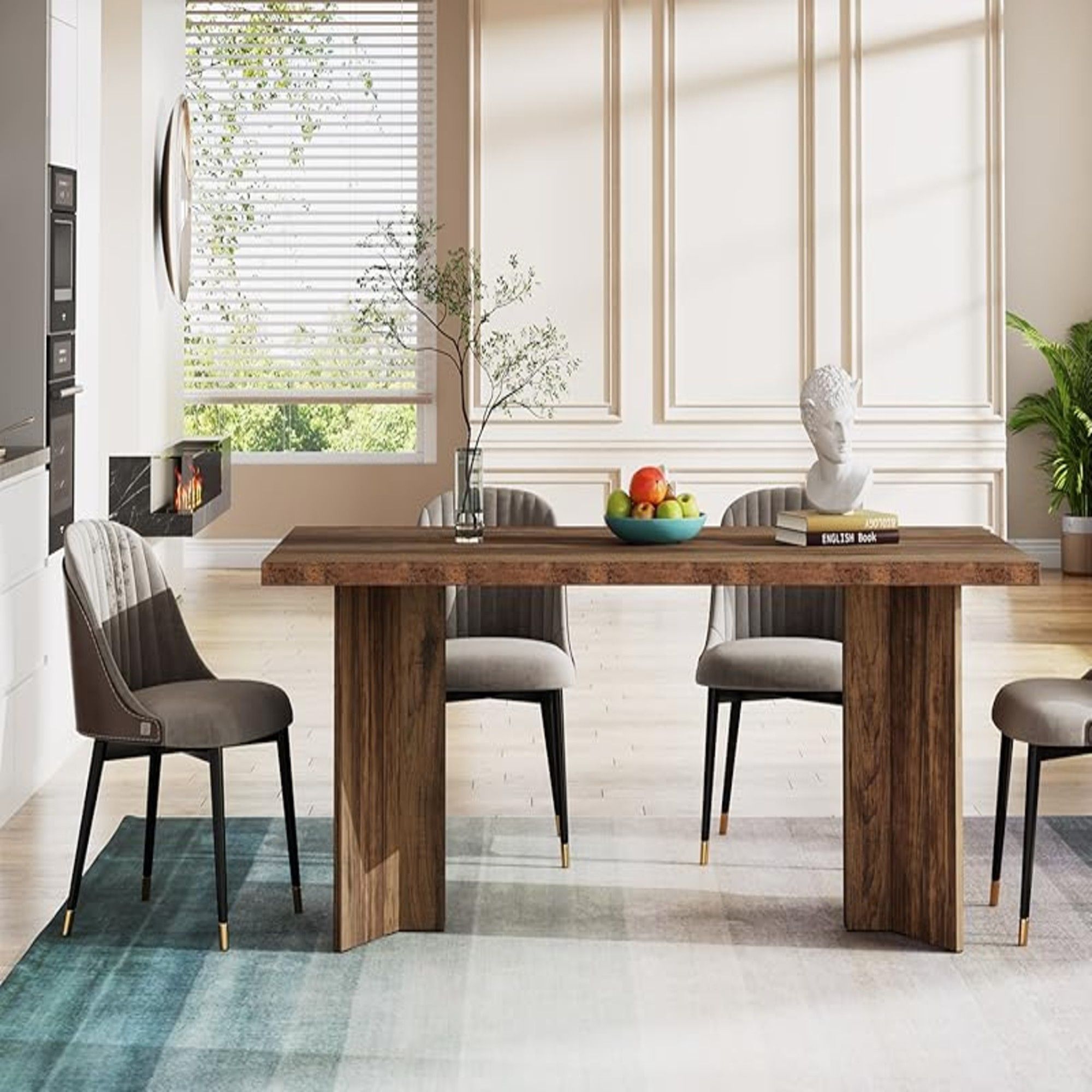 Dining Table For 4 - 6 People, Kitchen Table With Thick Top