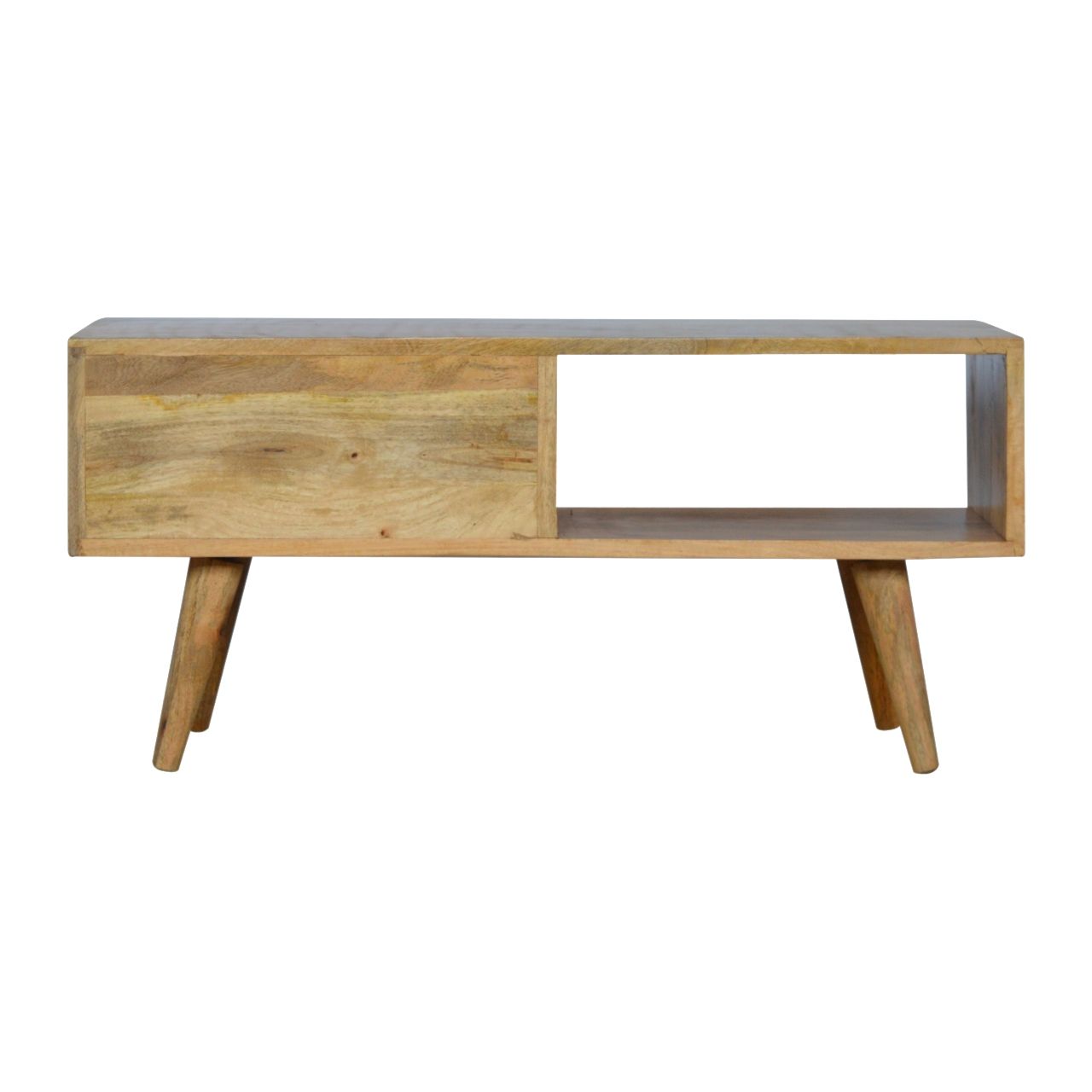 Pineapple Carve Sliding Media Unit - Oak