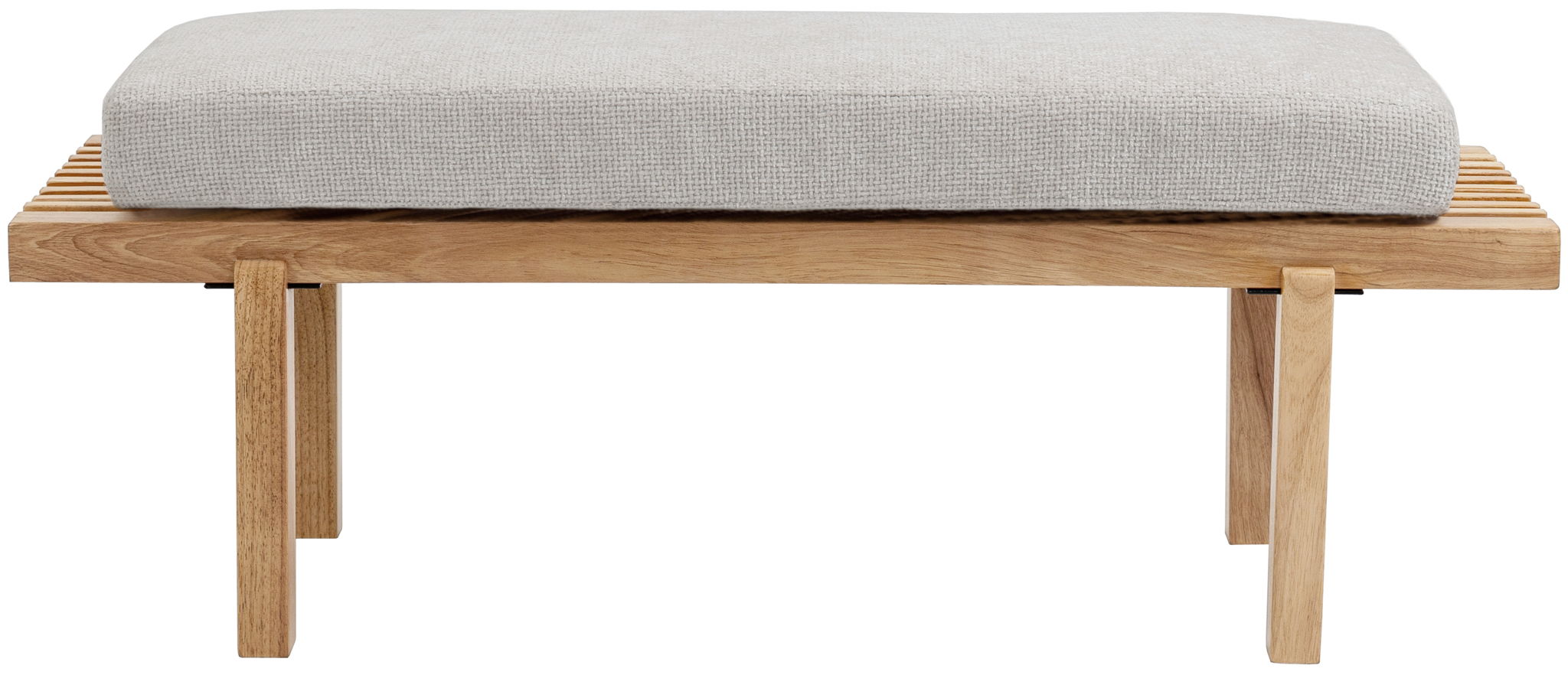 Naya - Chenille Fabric Bench - Cream