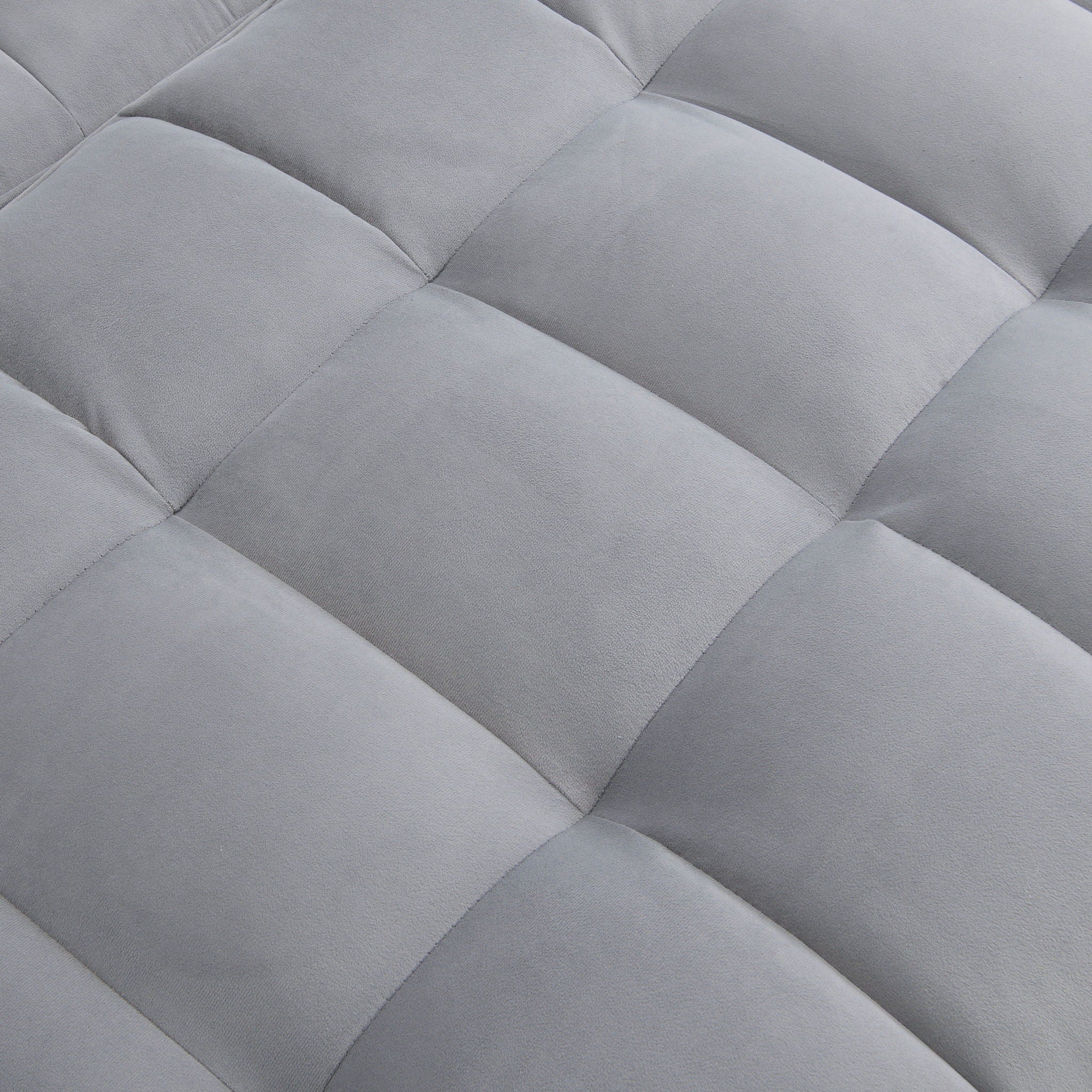 Modern Velvet Loveseat With Pullout Bed, Adjustable Reclining Backrest