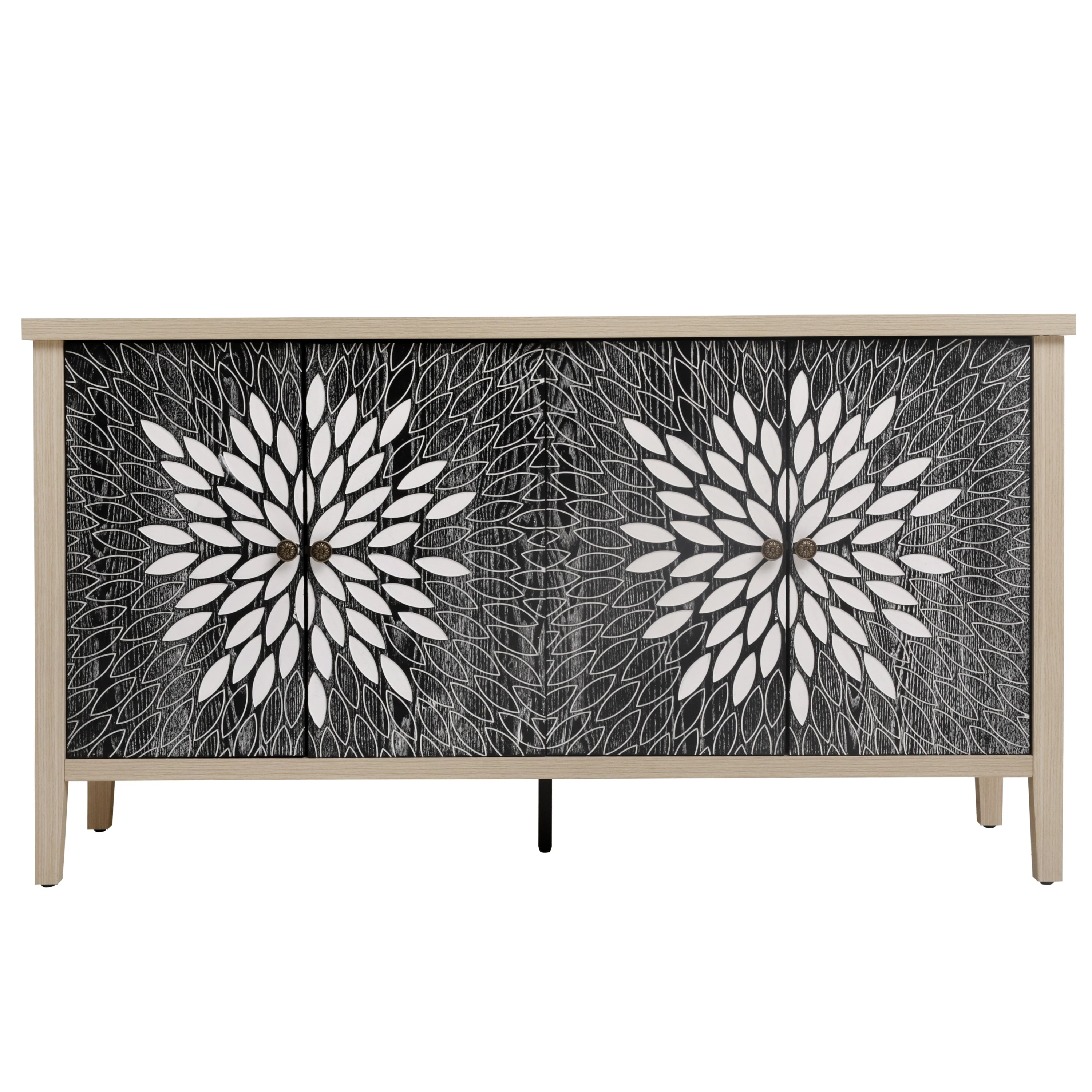 Sideboard Buffet Cabinet with 4 Doors and Adjustable Shelves