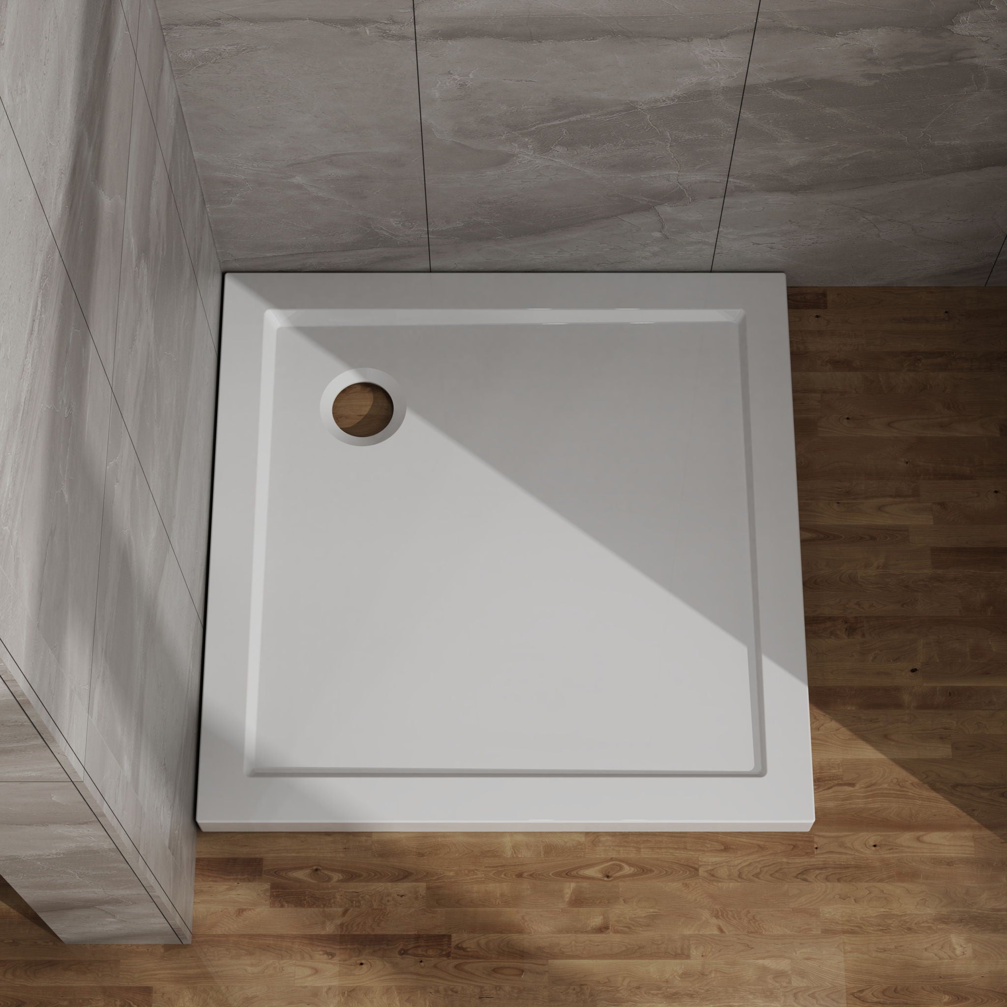In Corner Drain Shower Base