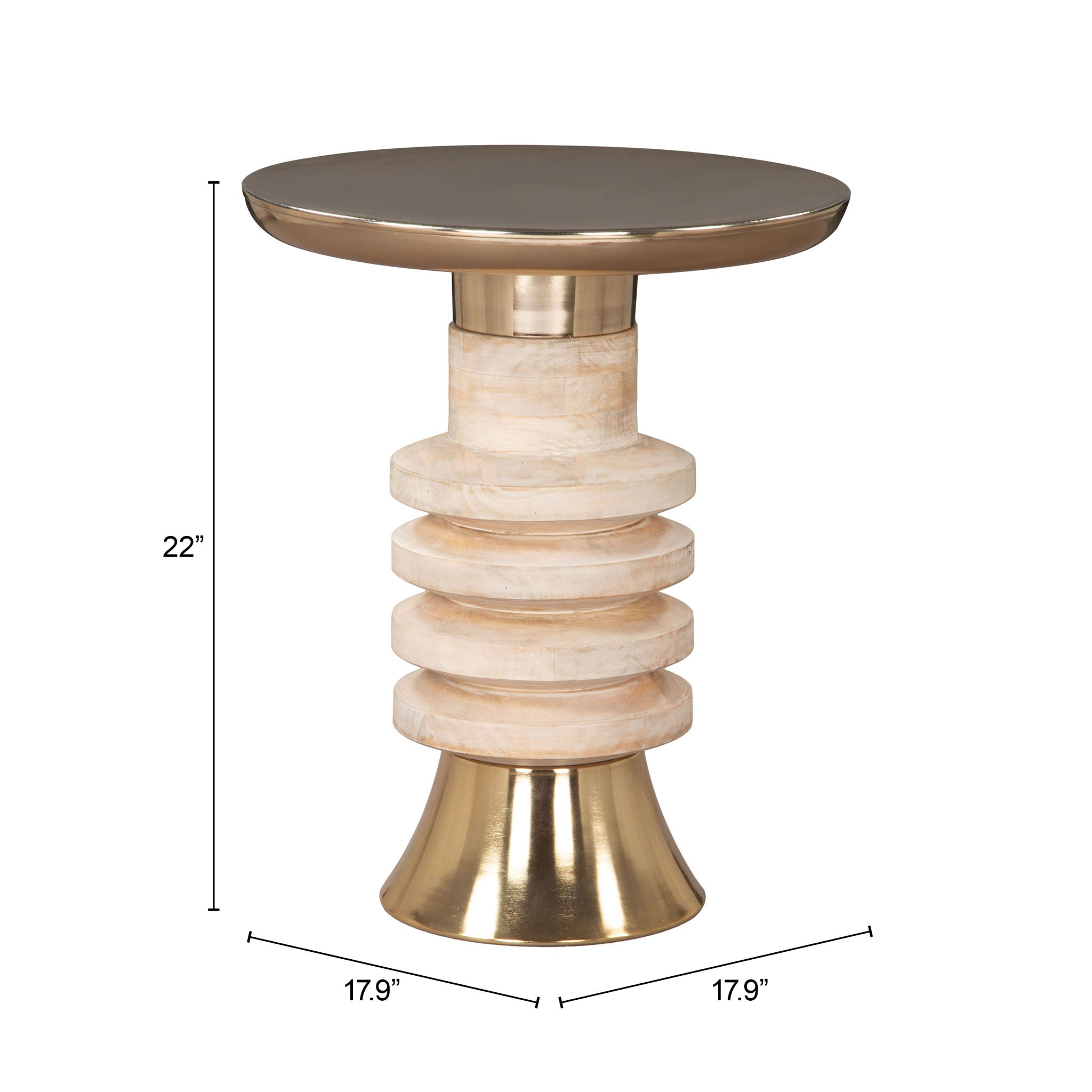 Ringar - Side Table - Gold & Natural