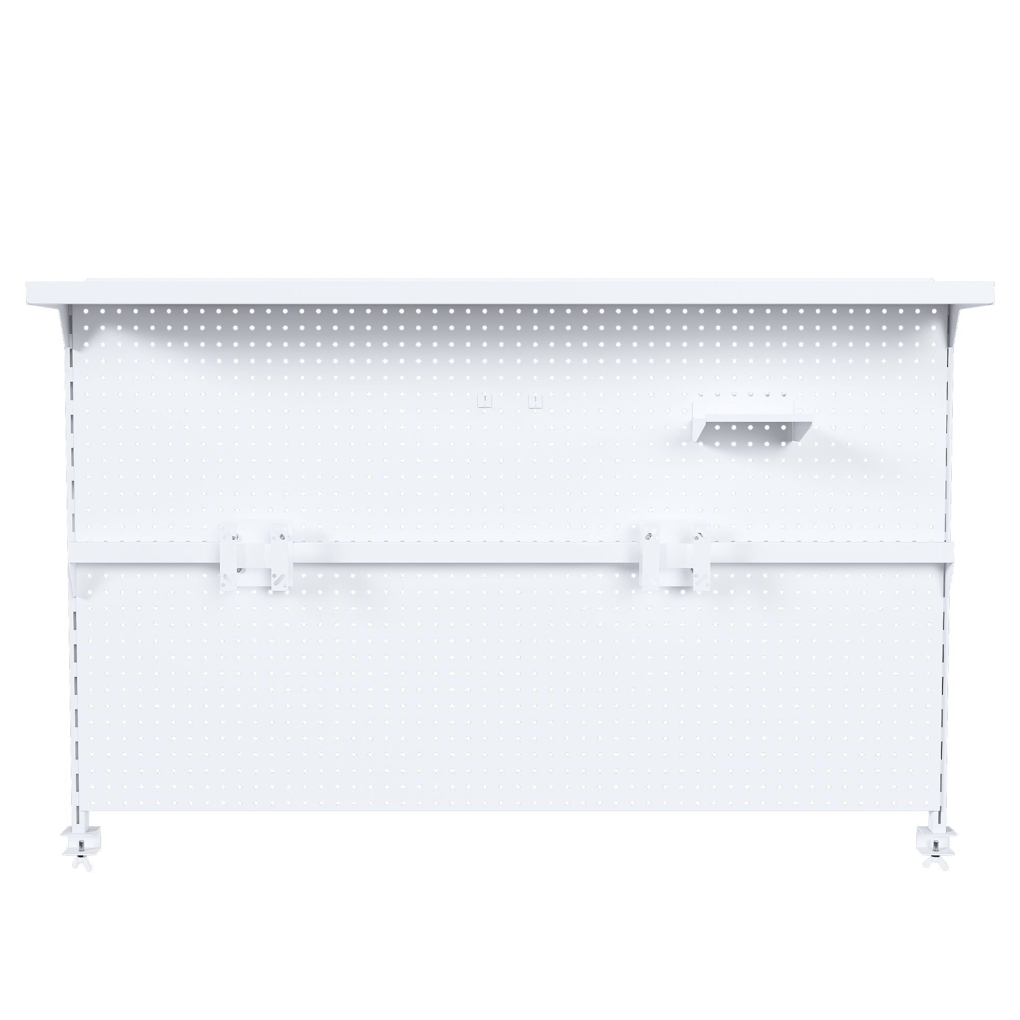 Clamp On Desk Pegboard With Single Monitor Stand
