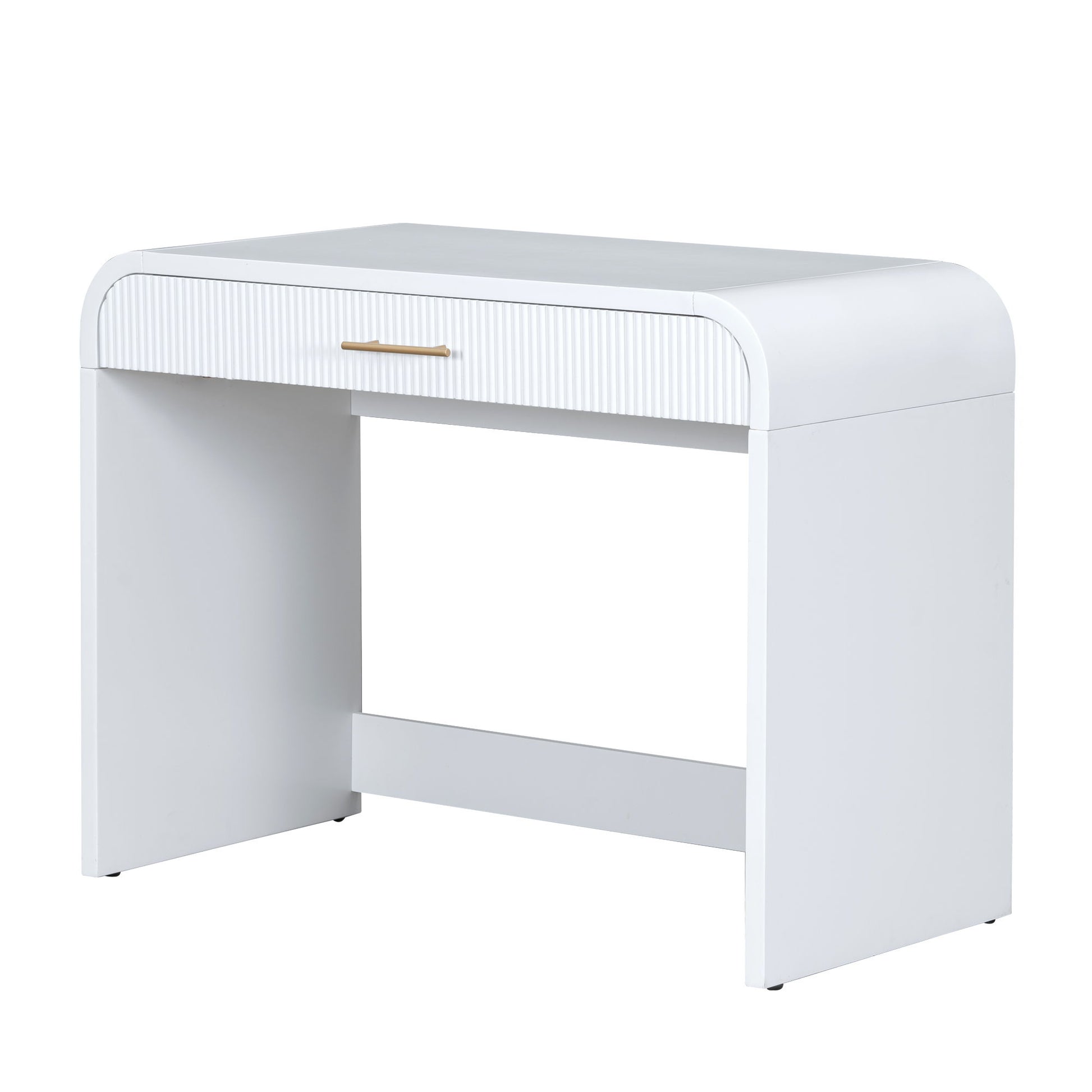 Makeup Vanity Table With Mirror Touch Screen Lighted Mirror, Dressing Table With Drawer For Bedroom - White - Best Buy Furniture