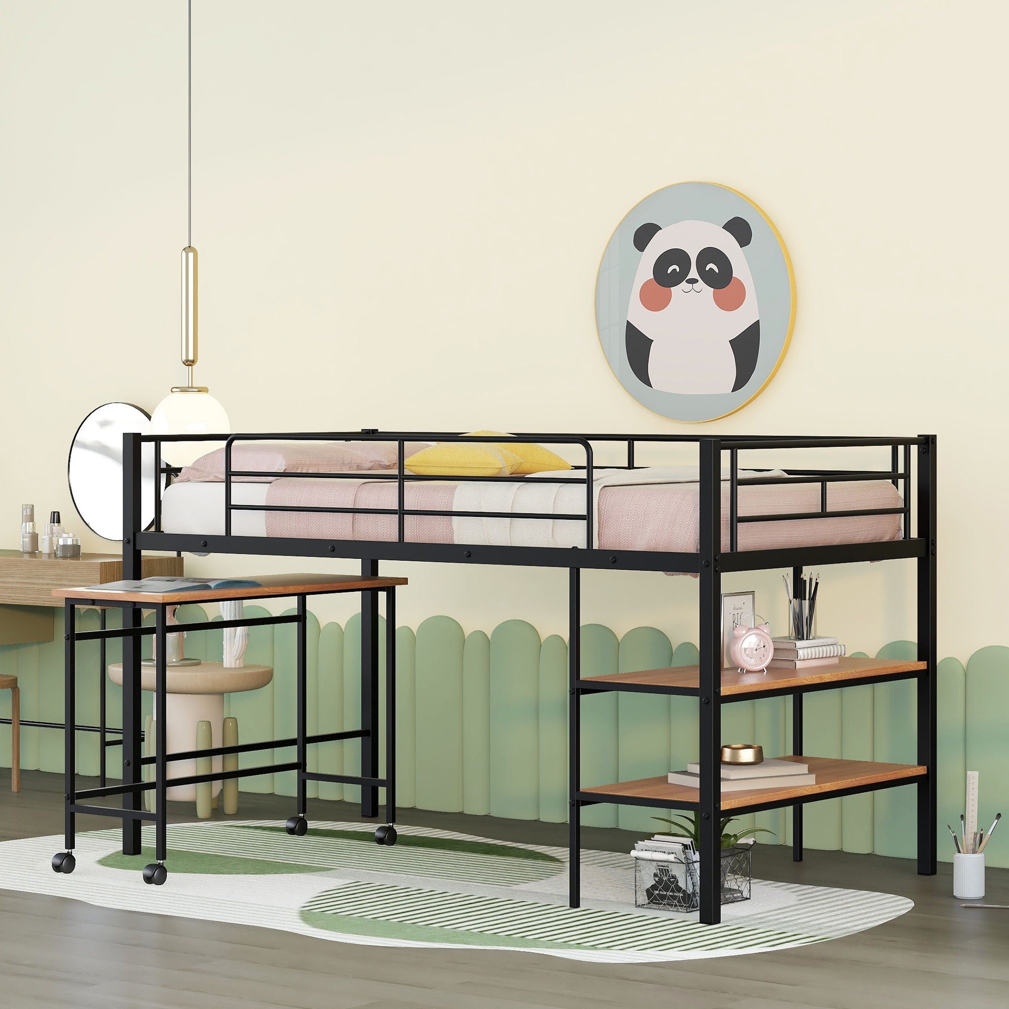 Loft Bed With Desk And Shelves