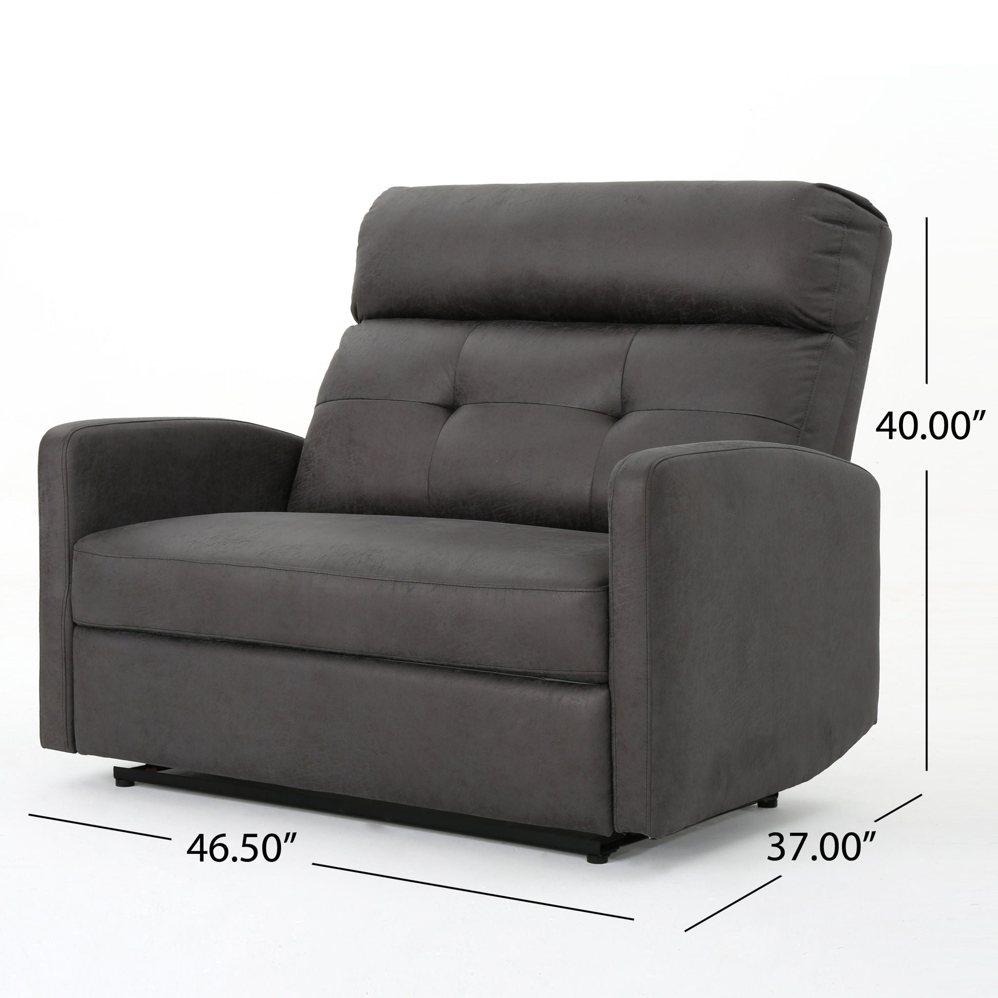 Alma - Contemporary Upholstered Loveseat Recliner - Slate