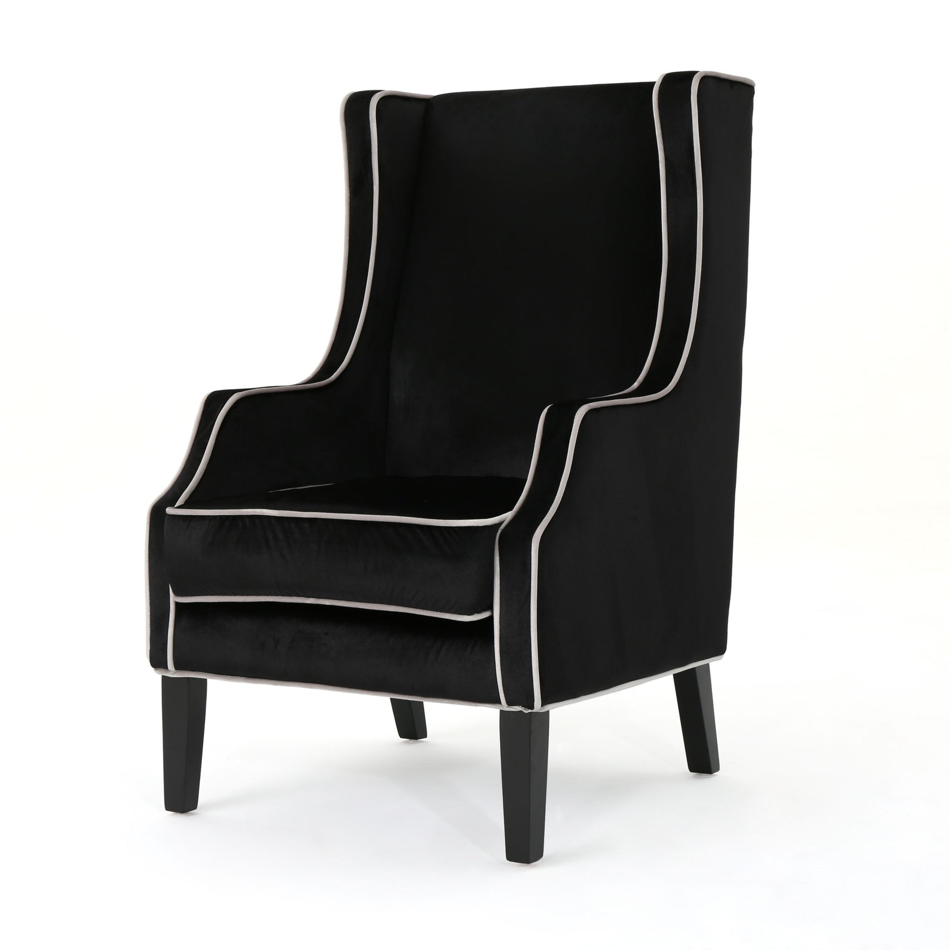 Elegant Velvet Club Chair With Tonal Piping - Best Buy Furniture