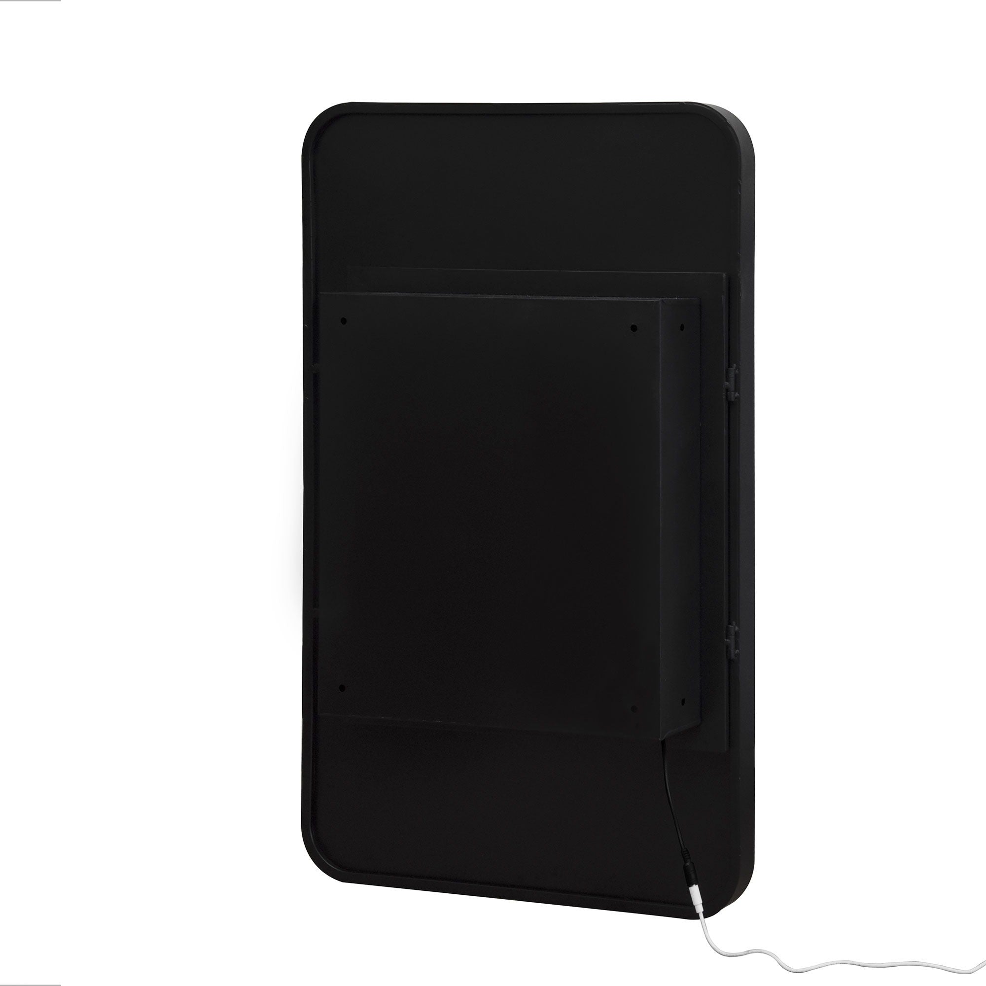 Rectangle Medicine Cabinet Mirror Bathroom Mirror With Storage Wall Mounted Medicine Mirror Cabinet With LED - Black