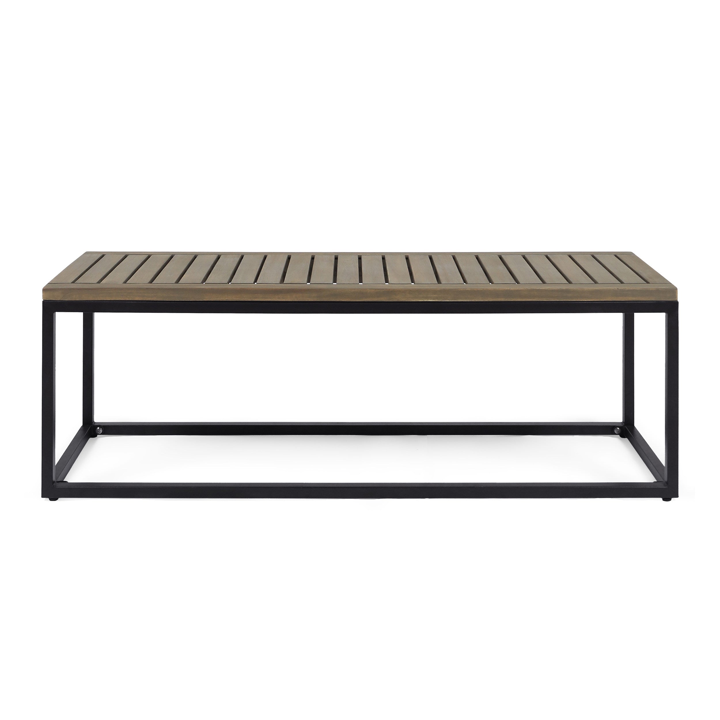 JECO Industrial Wood and Metal Outdoor Bench