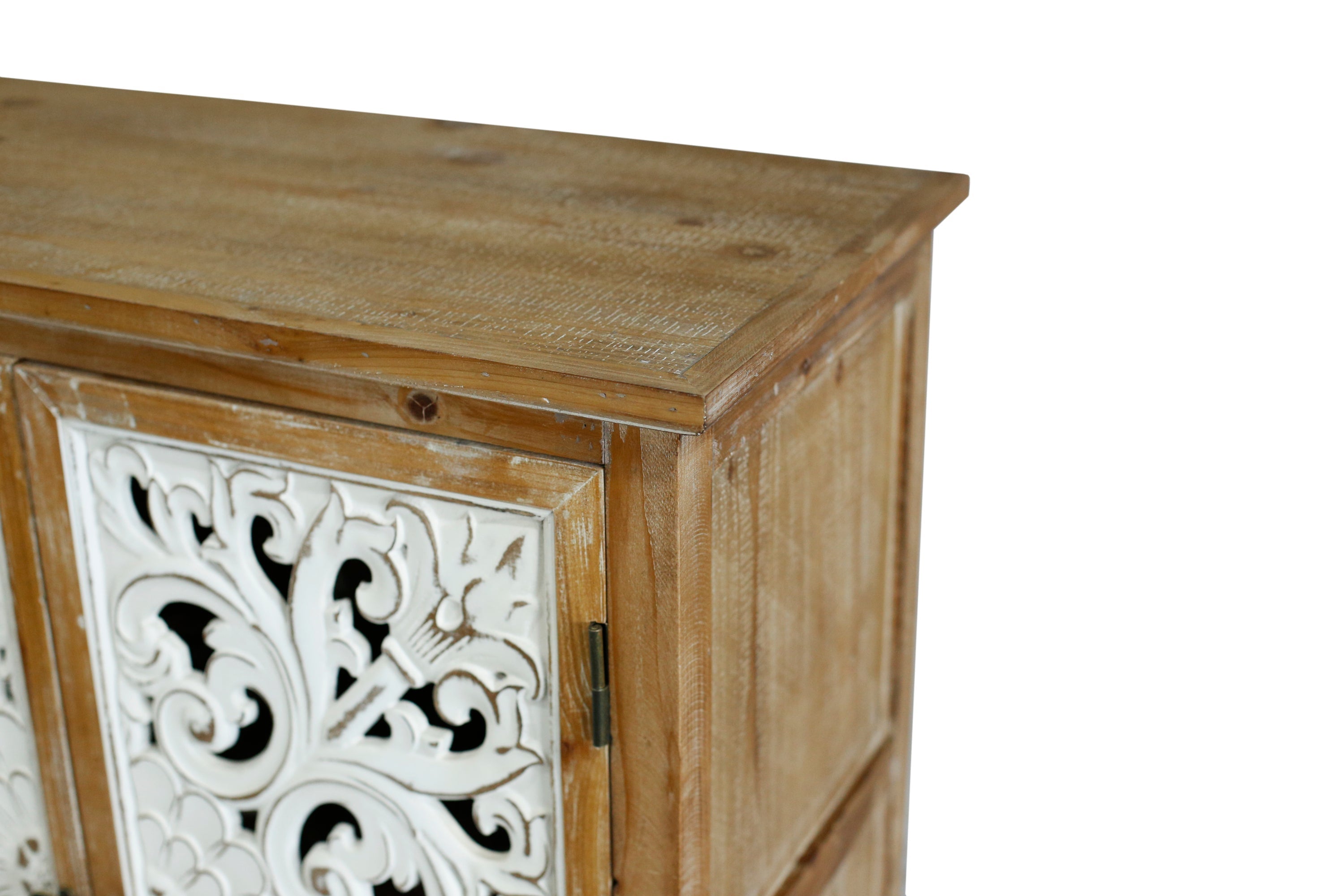 Accent Cabinet With 4 Doors Farmhouse Sideboard Buffet Cabinet