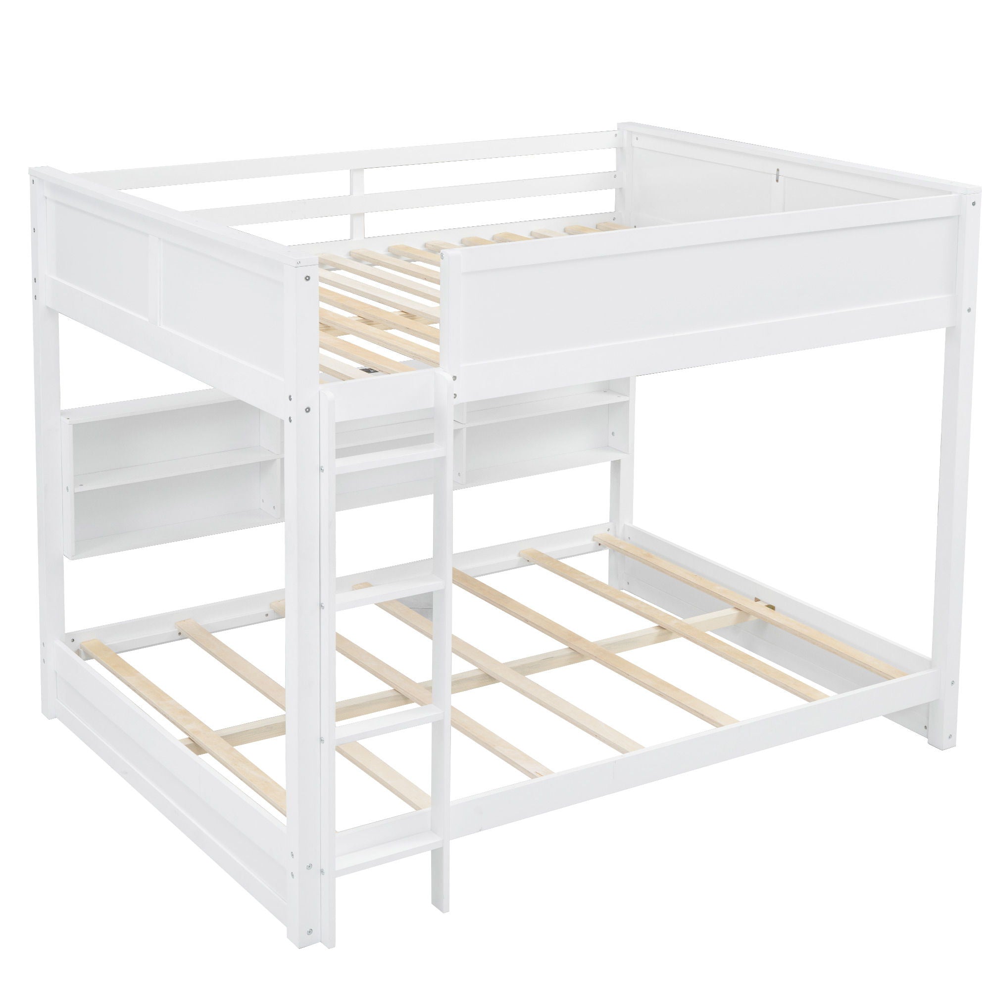 Bunk Bed With Storage Cabinets And USB Ports