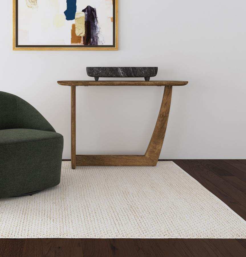 Fletcher - Oval Solid Mango Wood Entryway Console Table - Brown