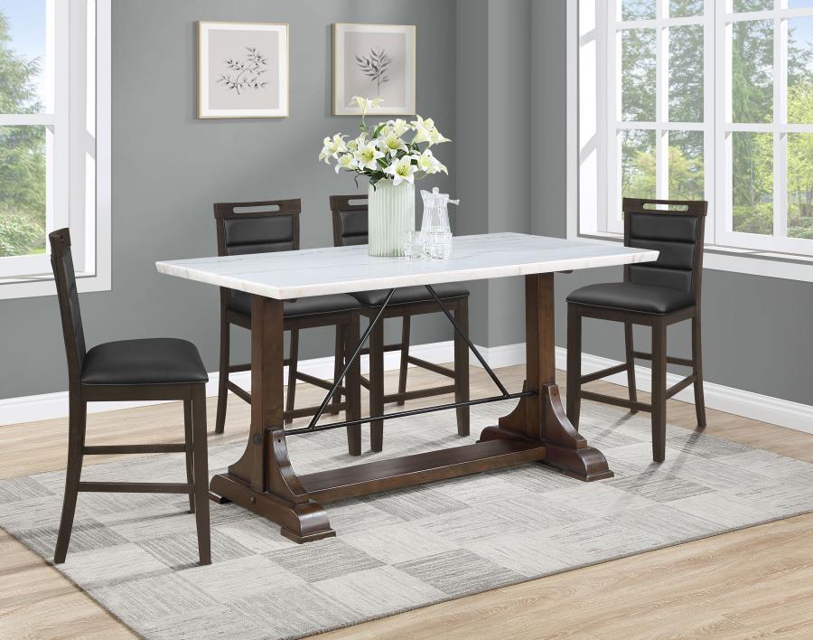 Aldrich - Marble Top Counter Height Dining Table - White