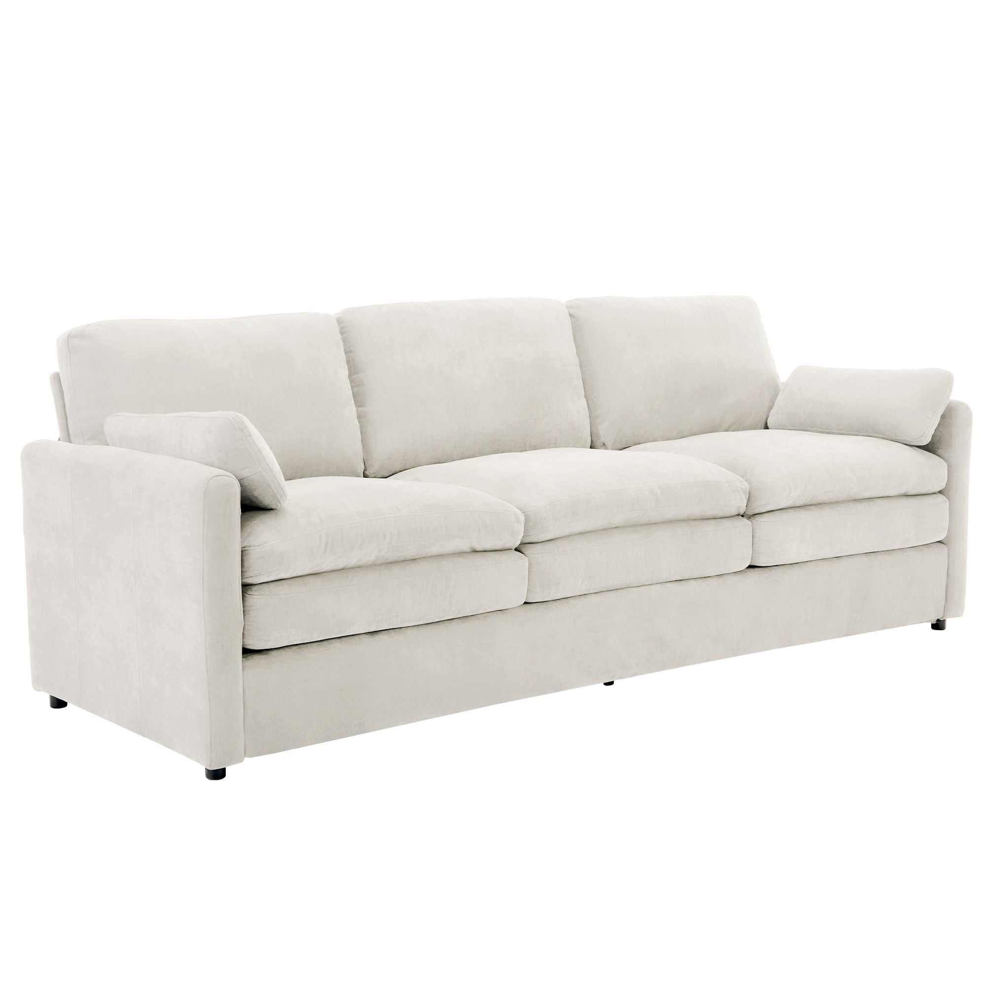 Cozy Upholstered 3 Seater Sofa With Double Cushion