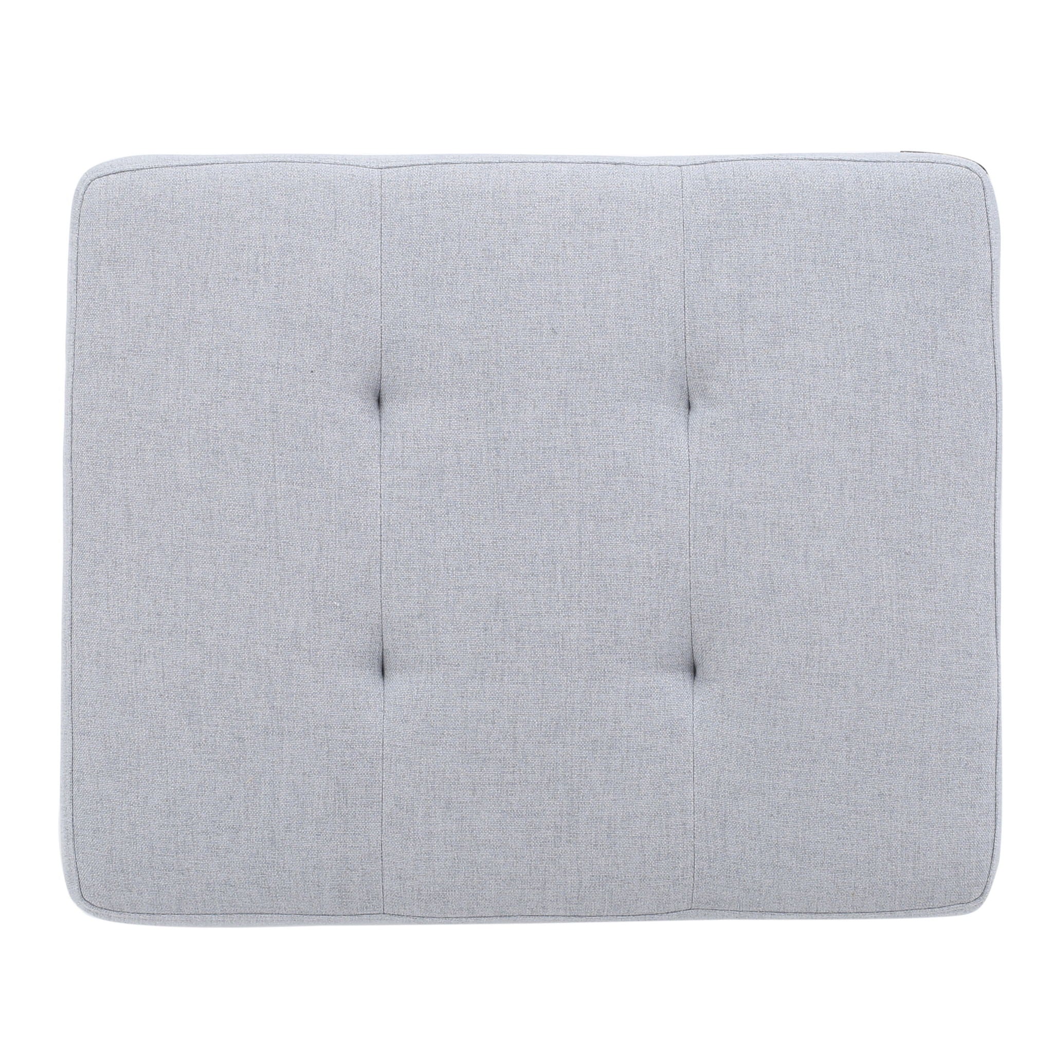 Contemporary Ottoman Footstool With Tufted Upholstery - Light Gray