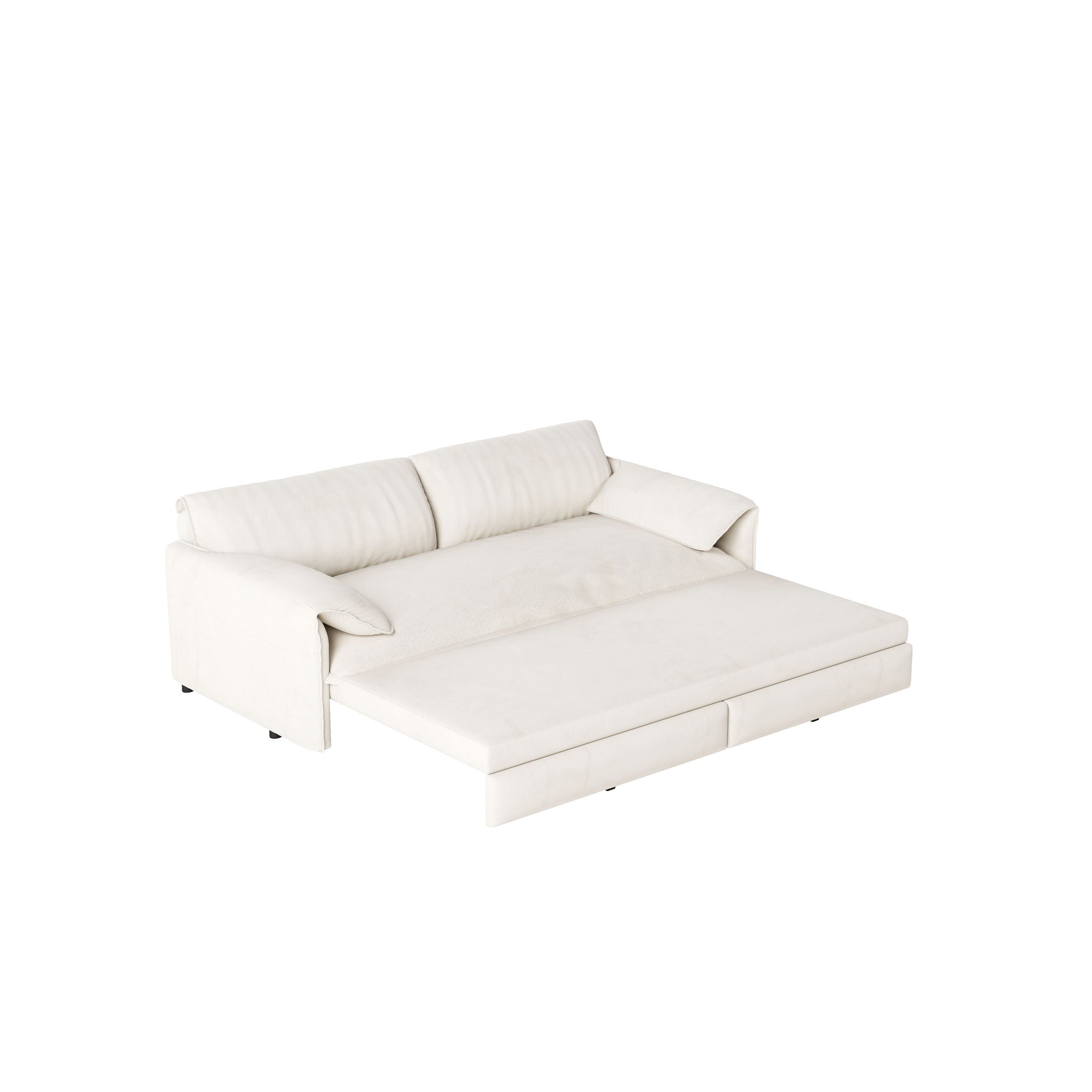 Pull Out 3 In 1 Convertible Sleeper Sofa With Side Storage, Multi Functional