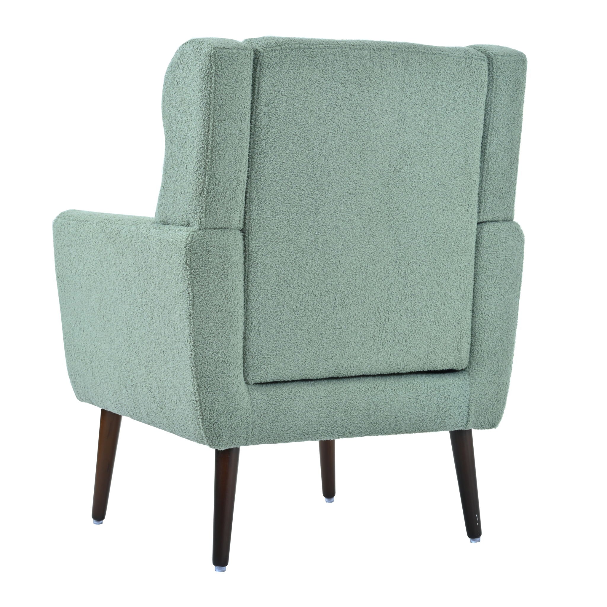 Modern Accent Chair, Teddy Fabric Living Room Chairs Comfy Reading Chair, Mid Century Accent Chair, Lounge Arm Chairs Armchair For Living Room Bedroom - Light Green