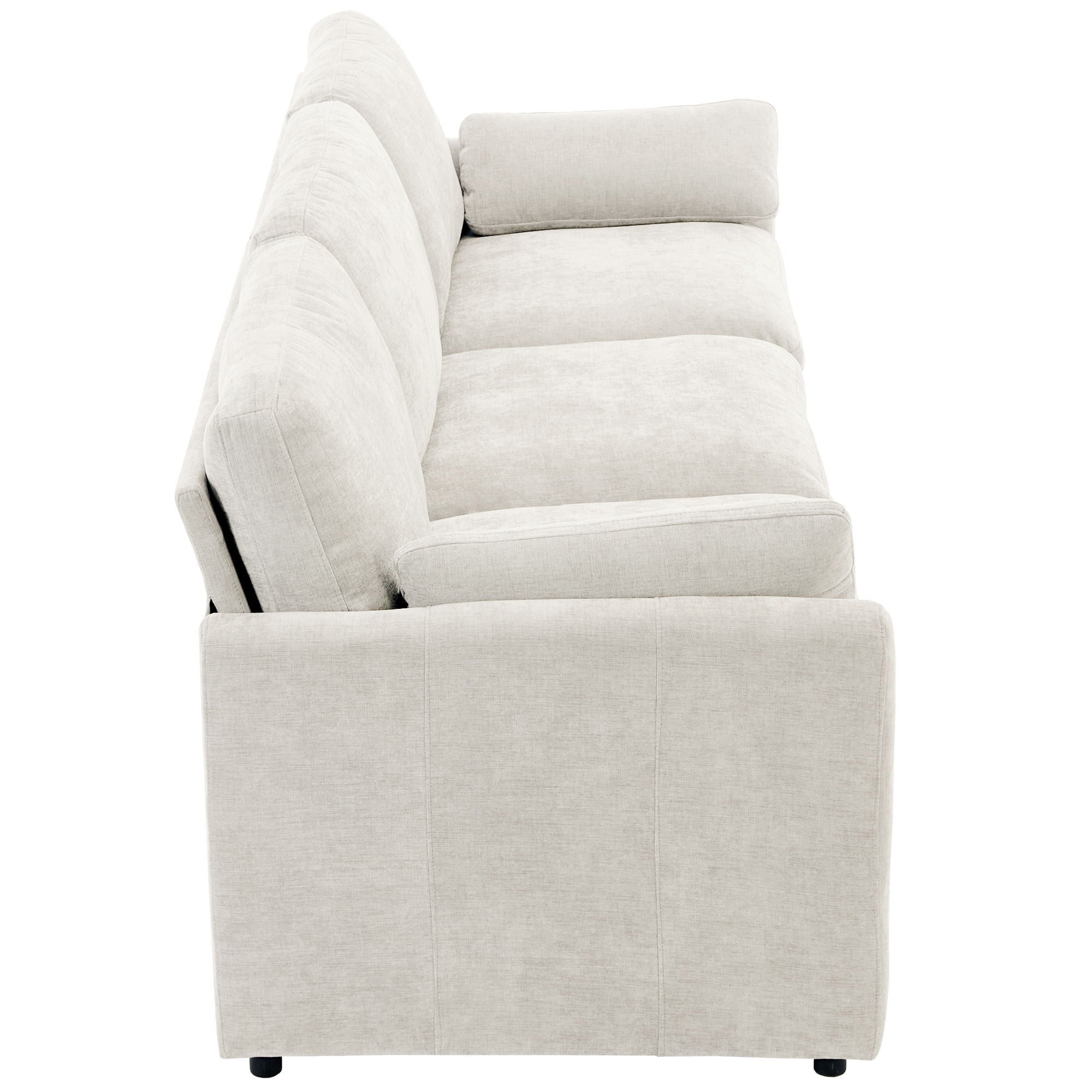 Cozy Upholstered 3 Seater Sofa With Double Cushion