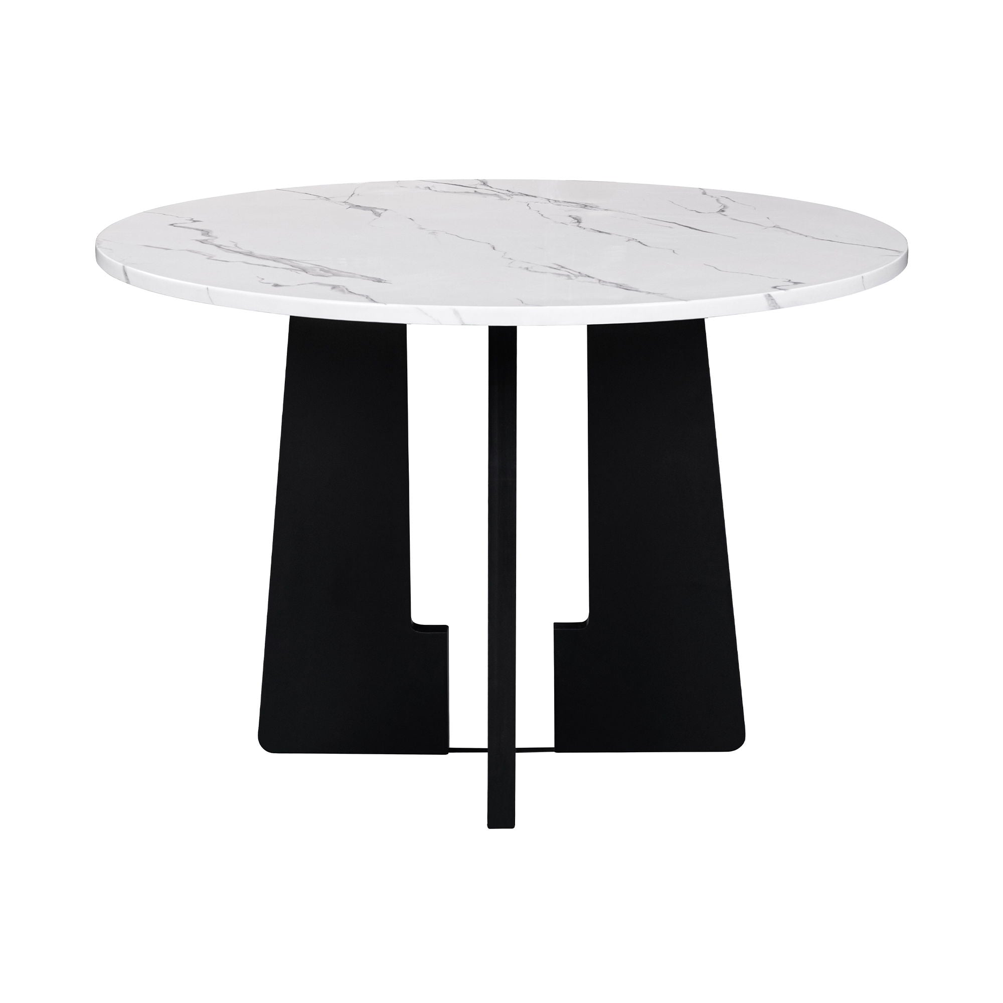 5 Piece Round Dining Table Set, Modern Dining Table And 4 Upholstered Chairs For Dining Room