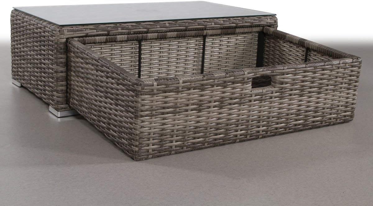 Glass Outdoor Coffee Table - Gray Mix