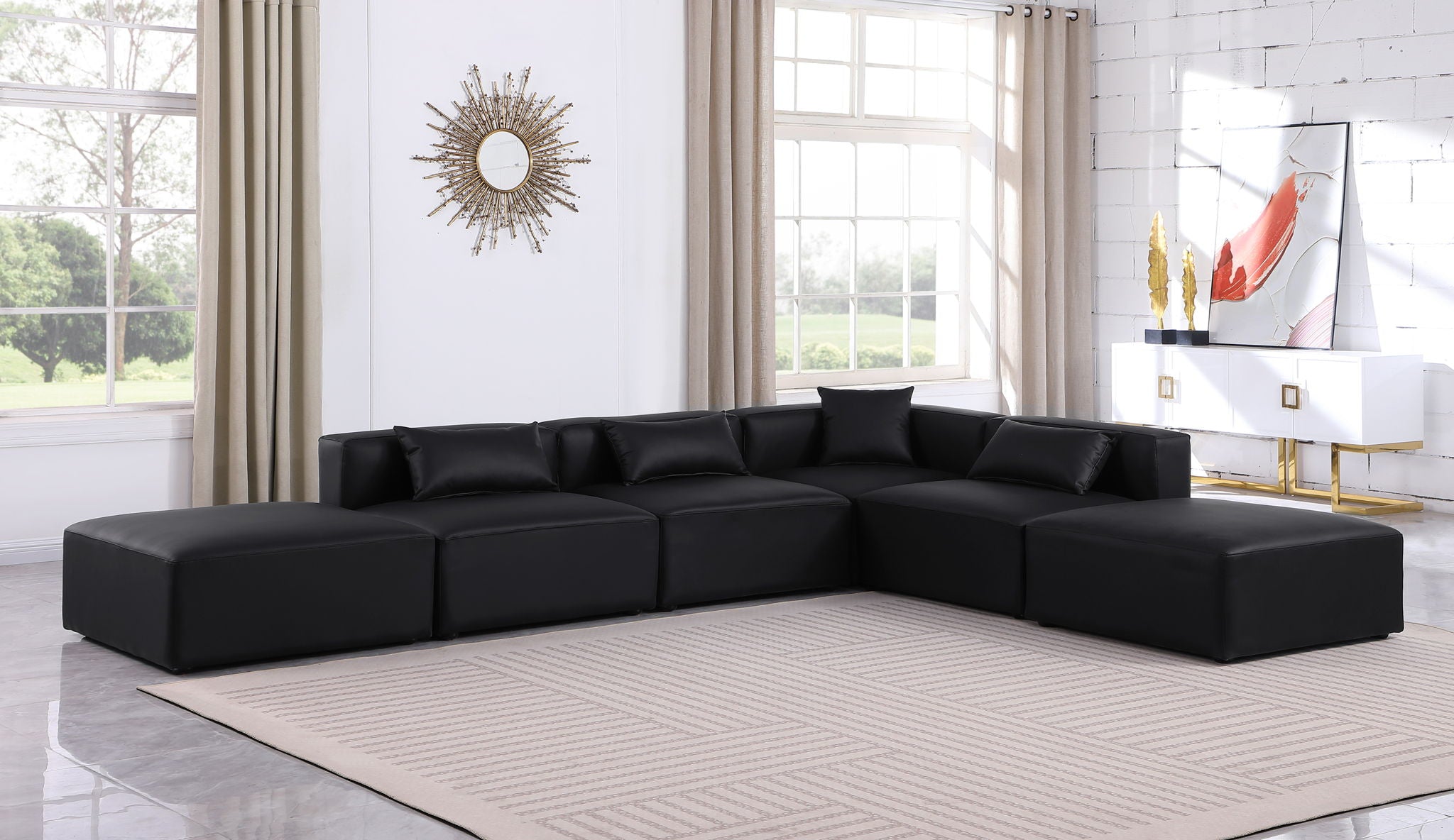 Cube - 6 Piece Modular Corner Armless Sectional