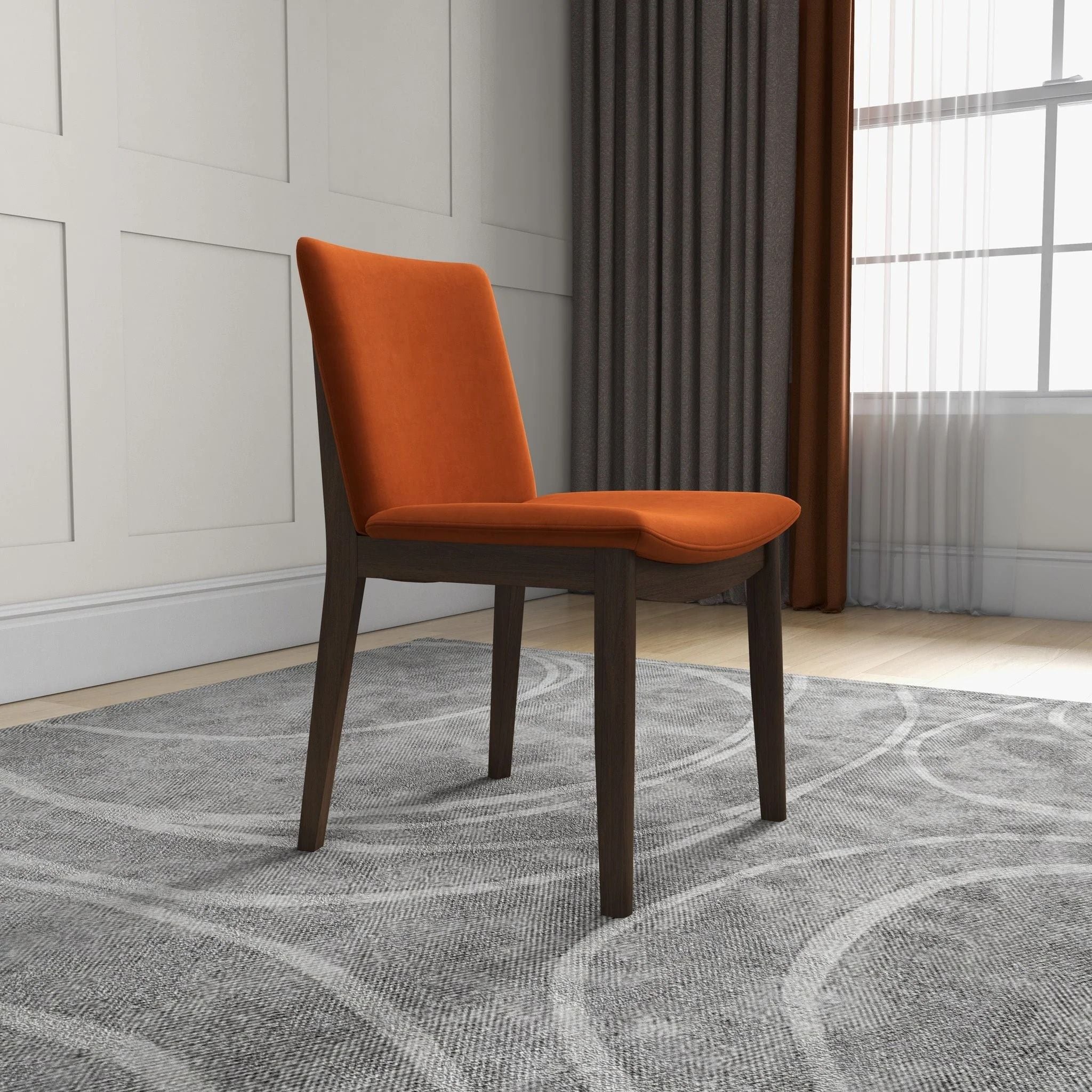Laura - Mid-Century Modern Solid Wood Dining Chair (Set of 2)