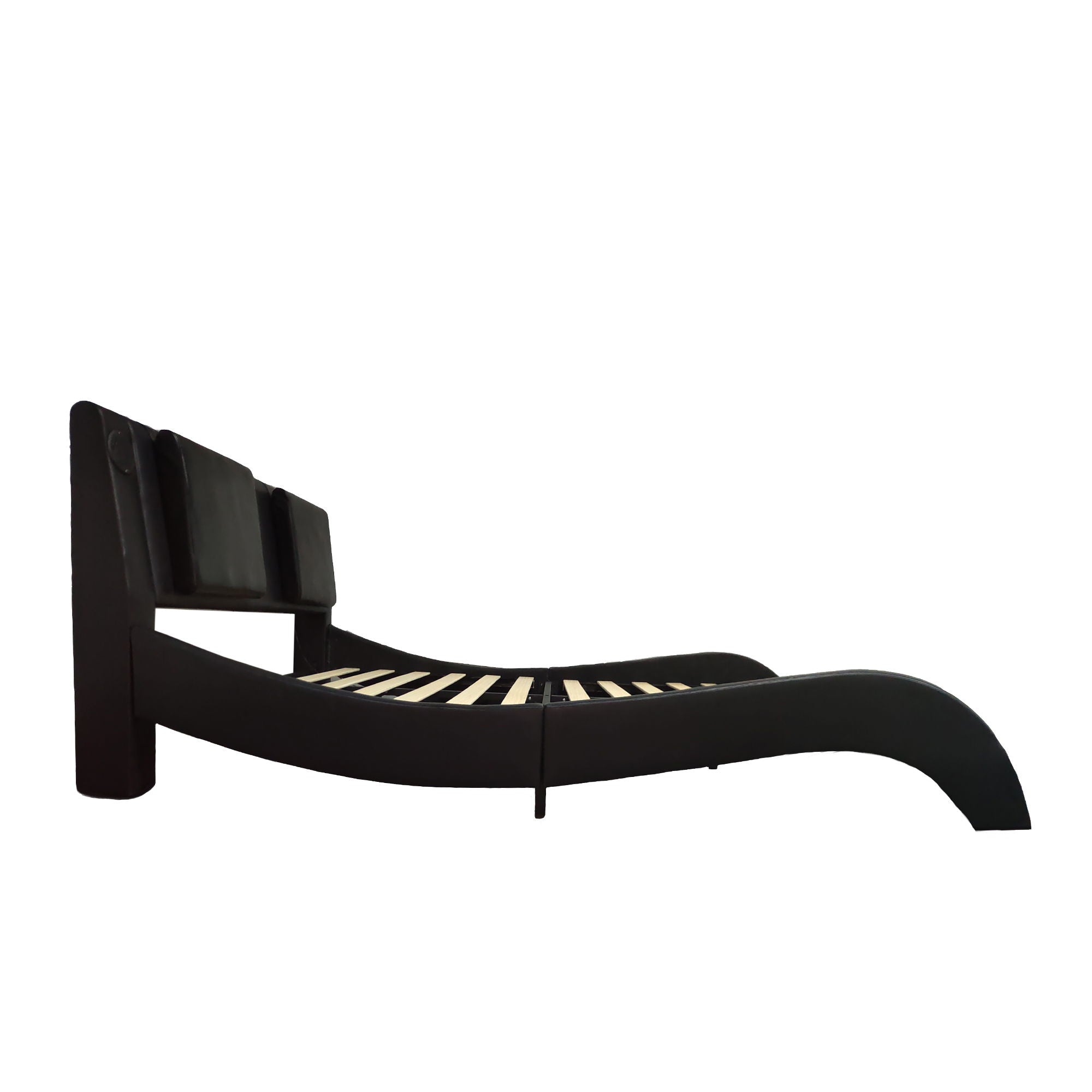 Platform Bed Frame With LED Lighting, Bluetooth Music, Vibration Massage