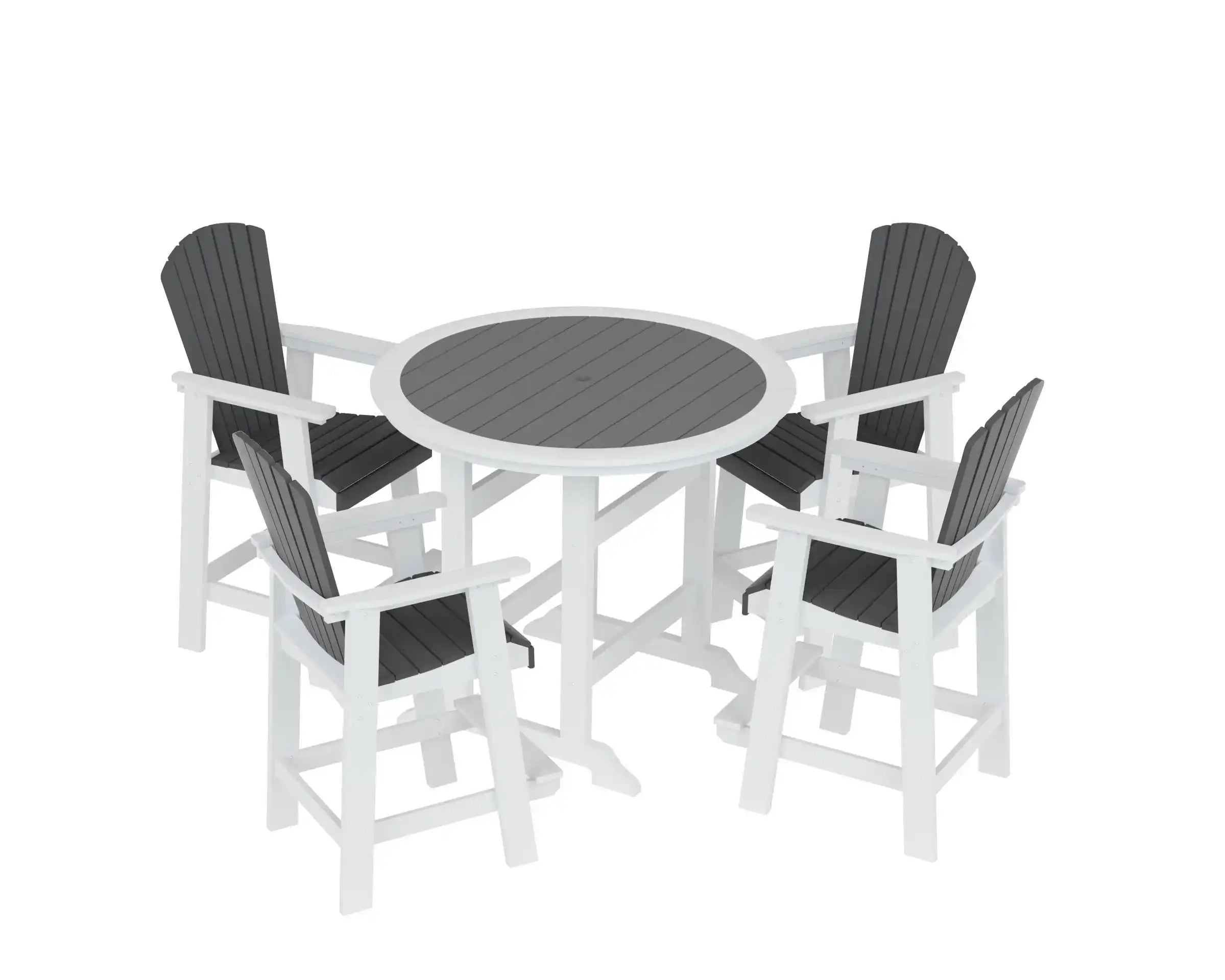 5 Piece HDPE Patio Bar Table and Chair Set