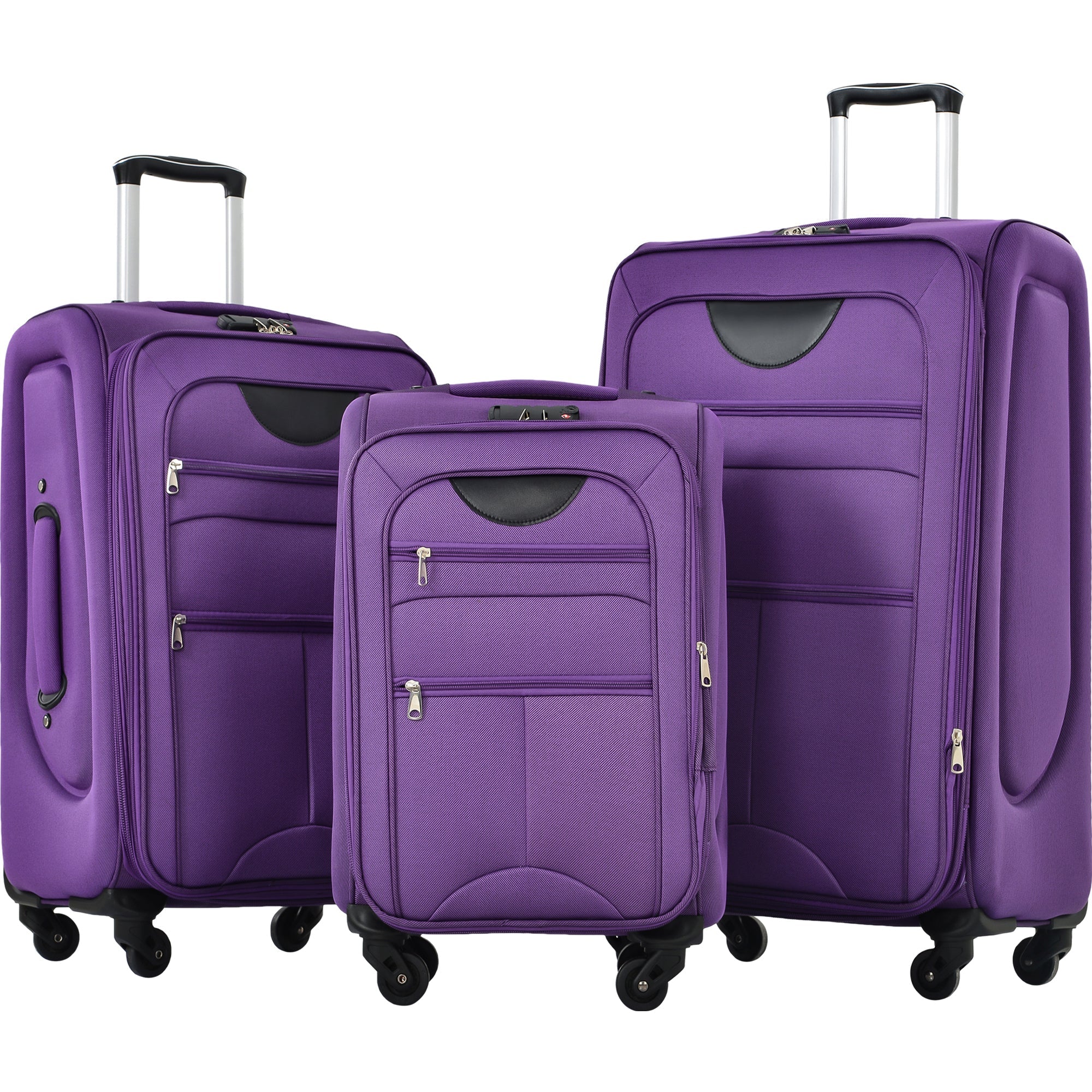 Softside expandable 3-piece luggage set with spinner wheels