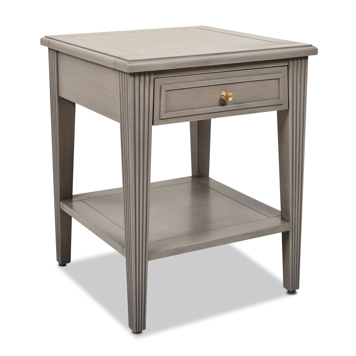 Dauphin - Storage Shelf Side Table - Gray Cashmere - Best Buy Furniture