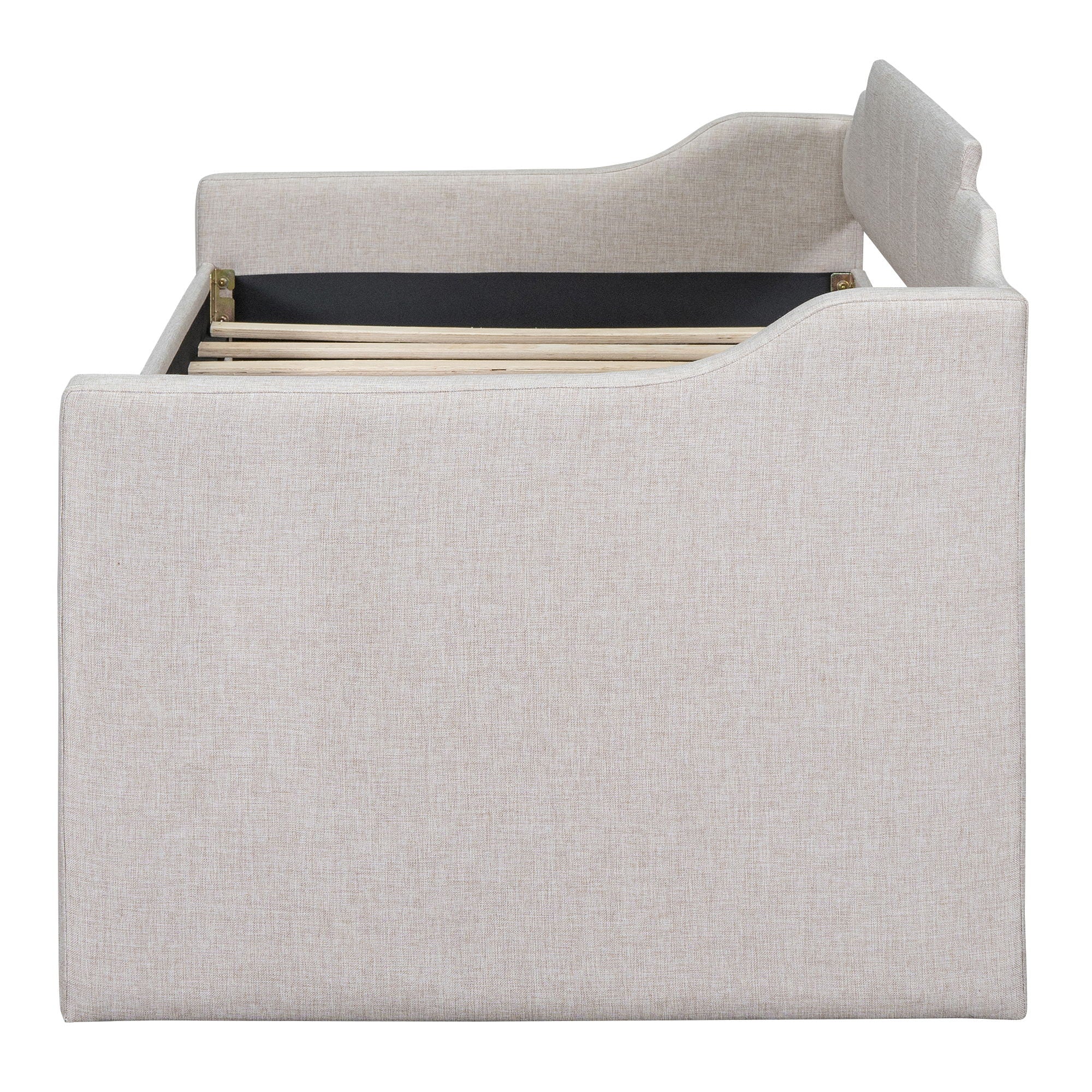 Upholstered Simple Design Daybed With Trundle And 3 Drawers