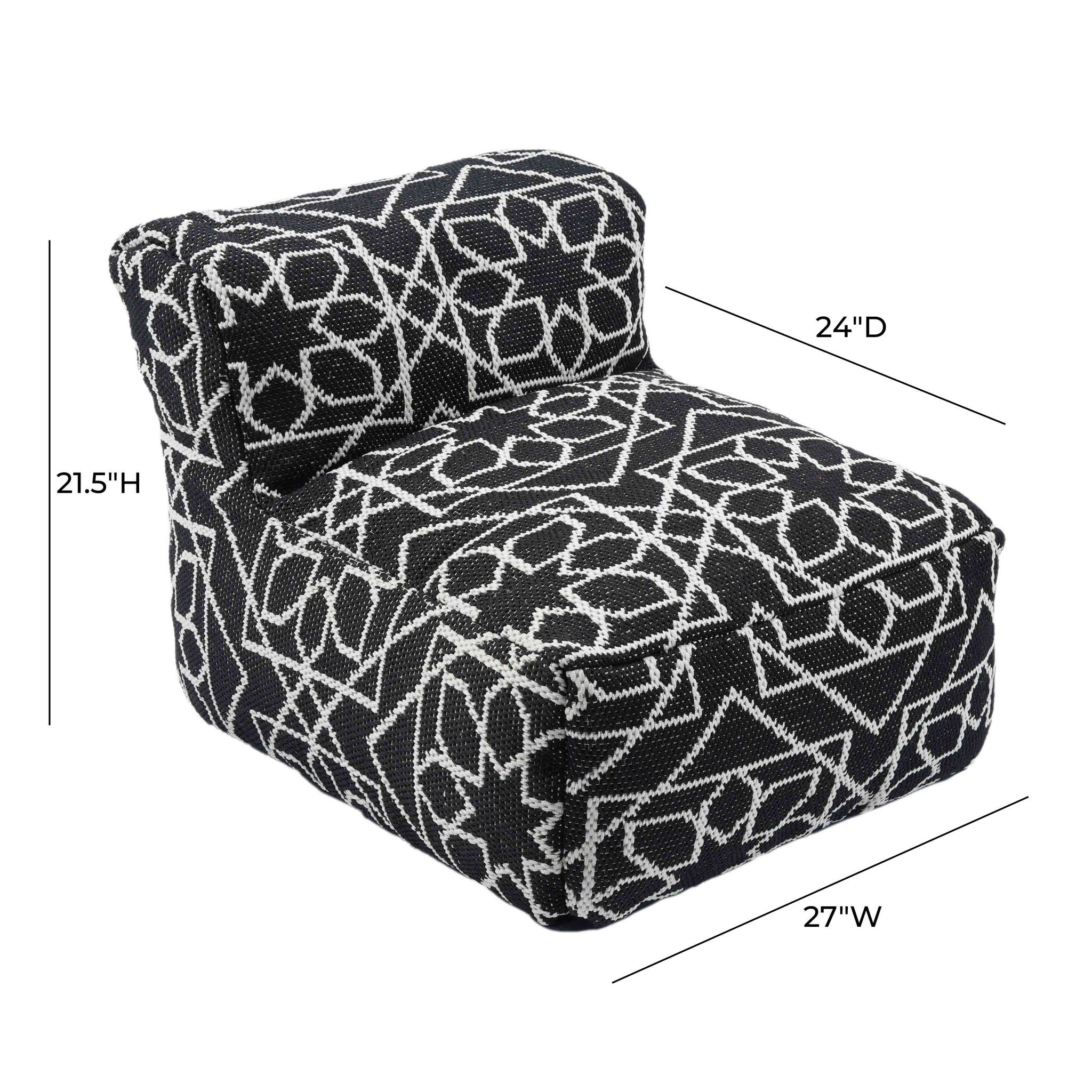 Chiara - Outdoor Accent Pouf - Black