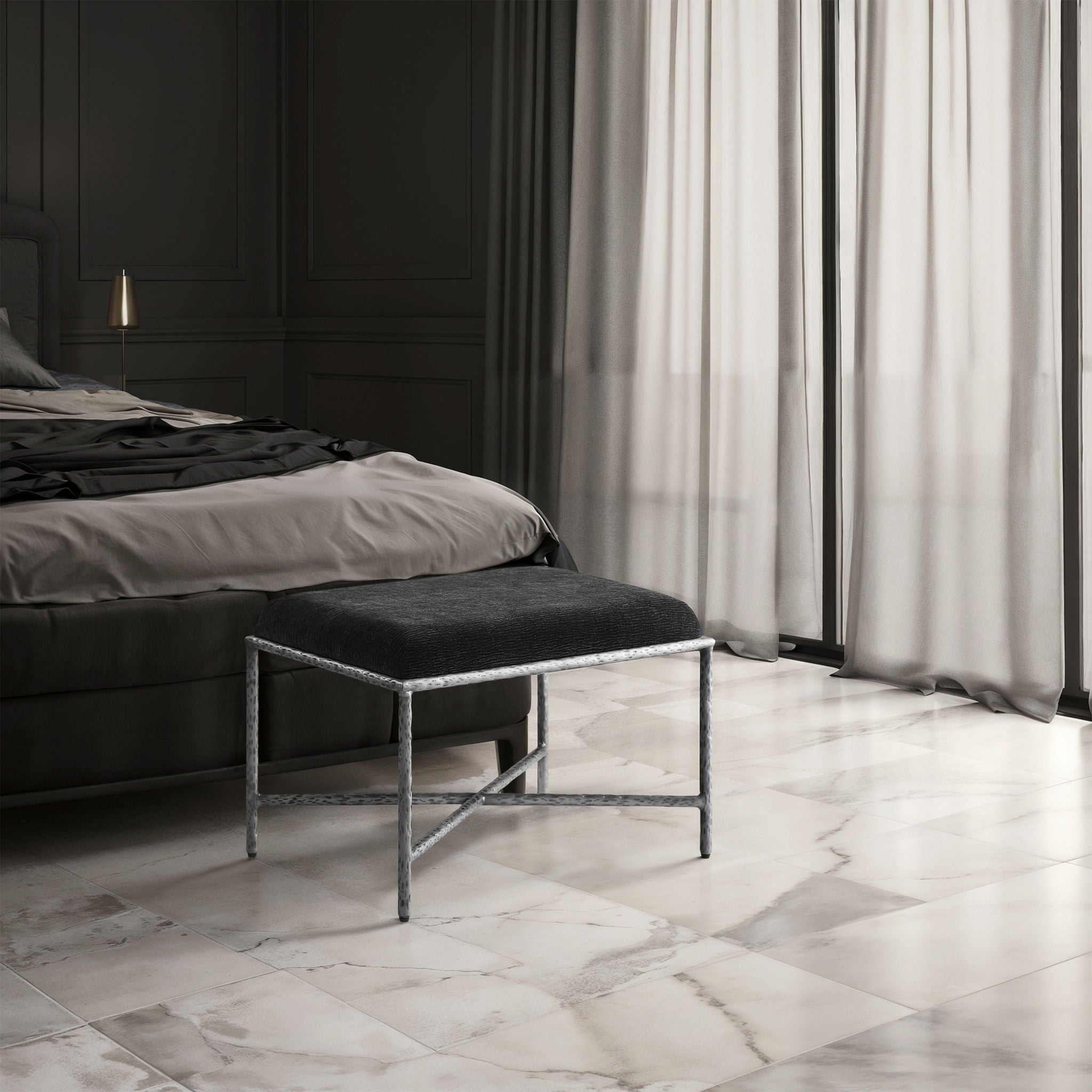 Valley - Bench With Silver Frame