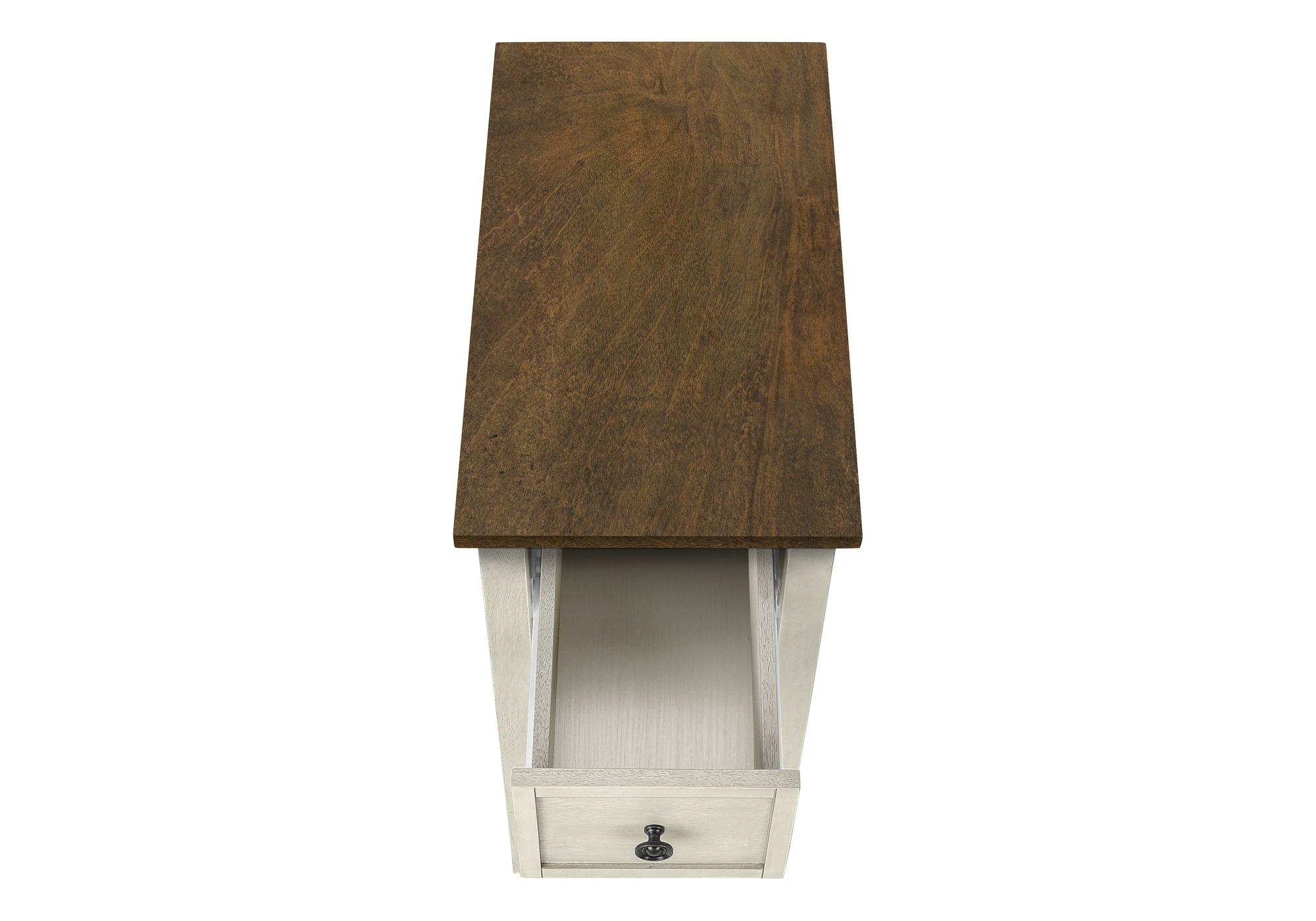 Accent End Table, 2 Tier, Narrow, Lamp, Storage Drawer, Charming Design