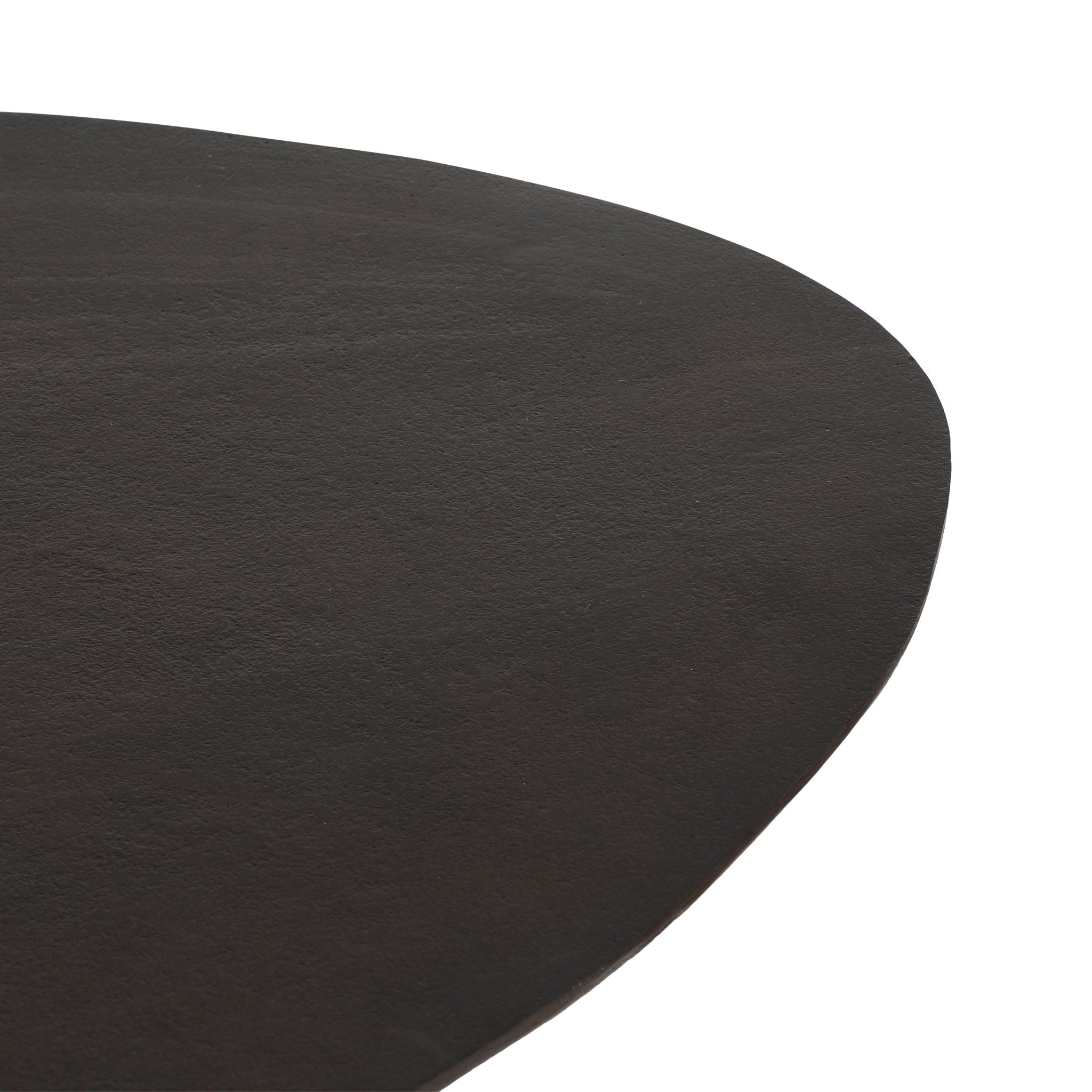 Industrial Style Elliptical Side Table With Aluminum Frame - Bronze