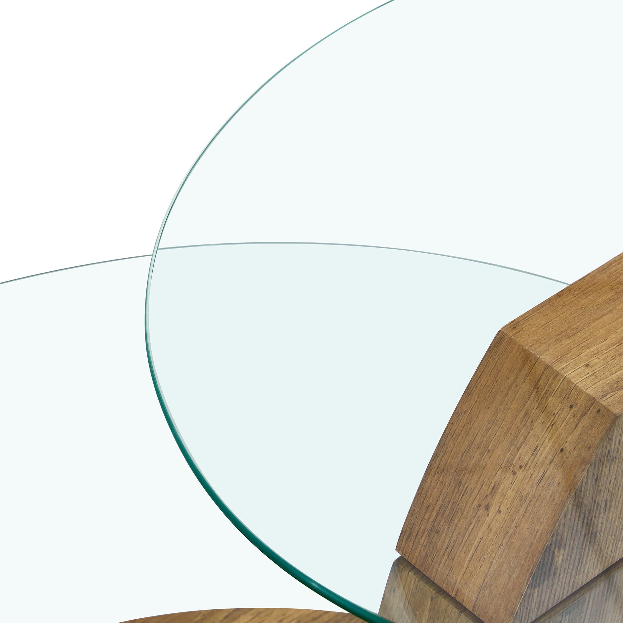 Modern Natural Wood Grain Double Layer Coffee Table Versatile Design - Natural Wood / Transparent