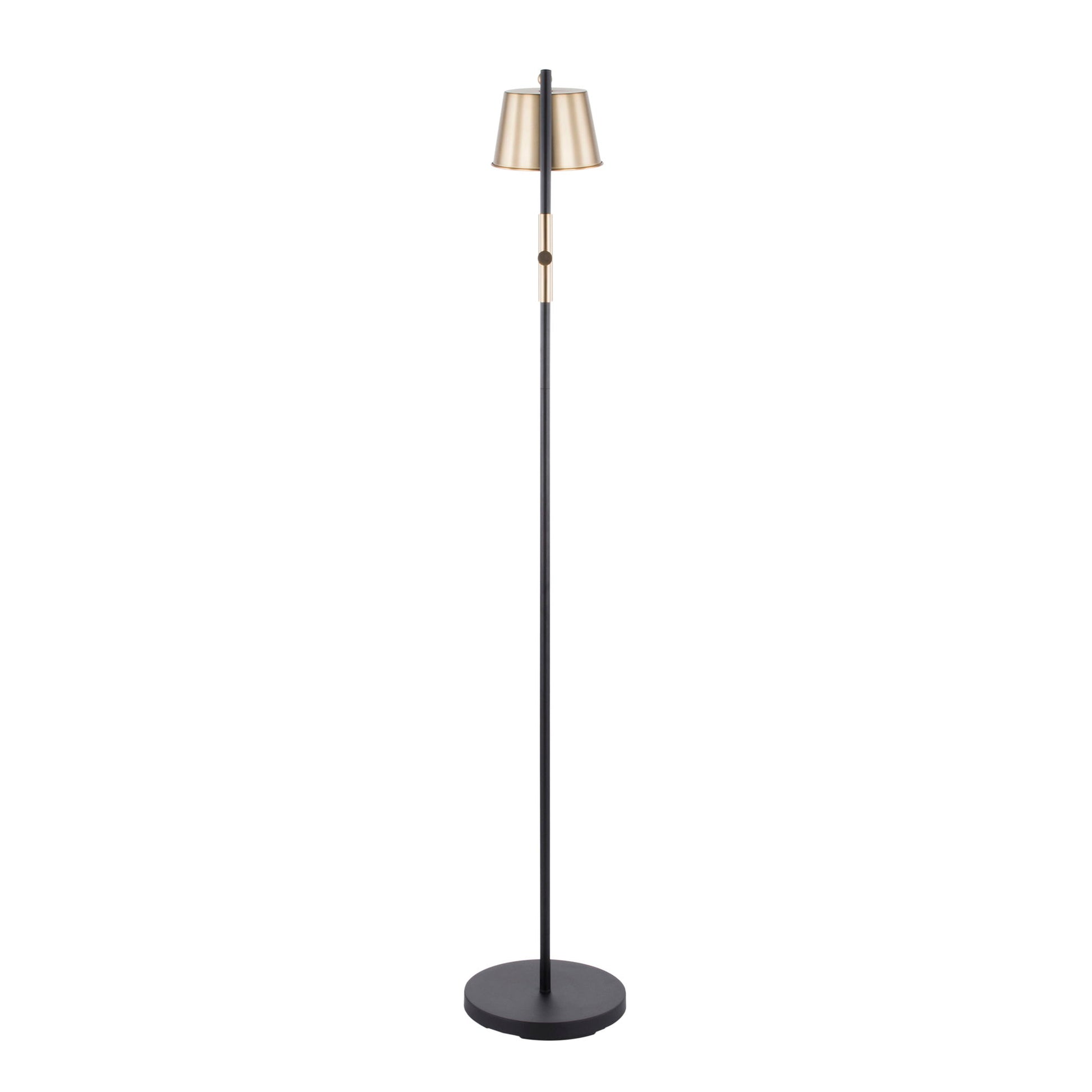 Metric - Industrial Floor Lamp - Black / Antique Brass - Best Buy Furniture