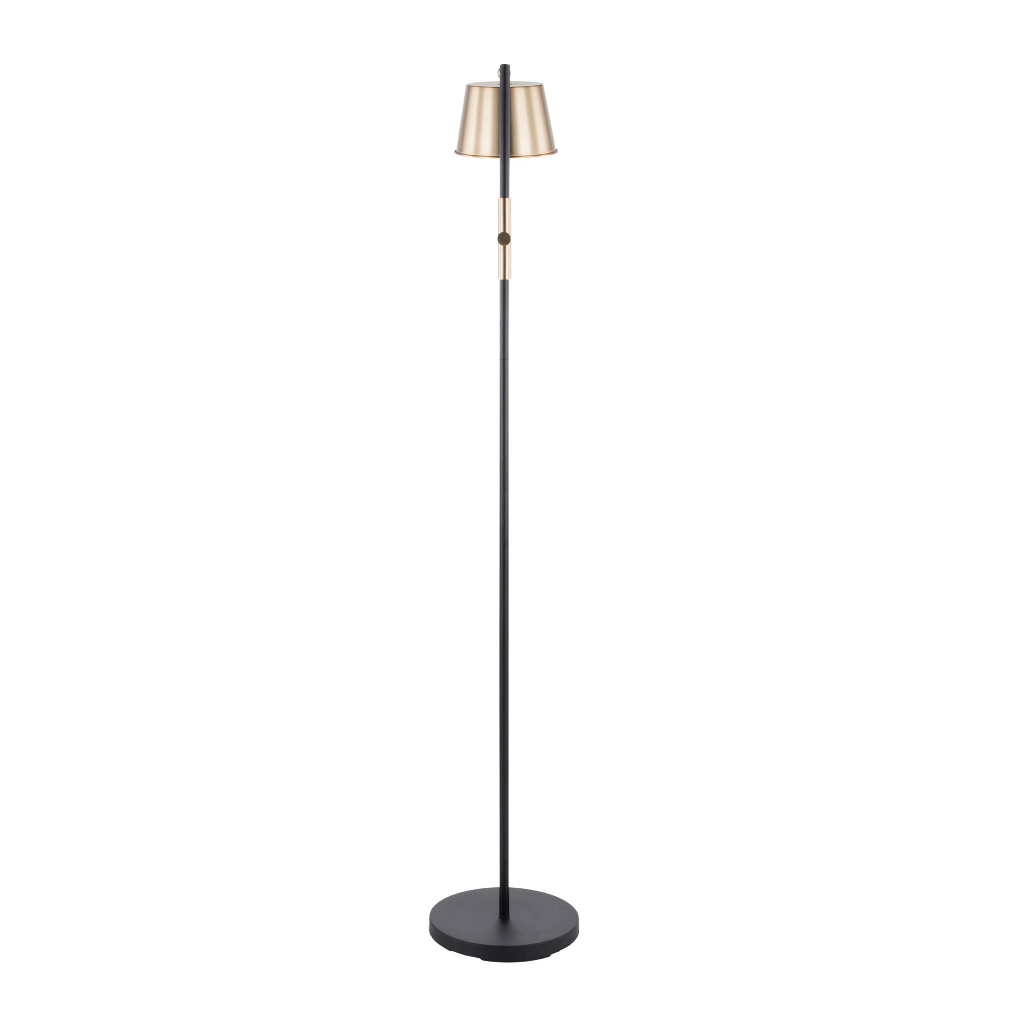 Metric - Industrial Floor Lamp - Black / Antique Brass - Best Buy Furniture